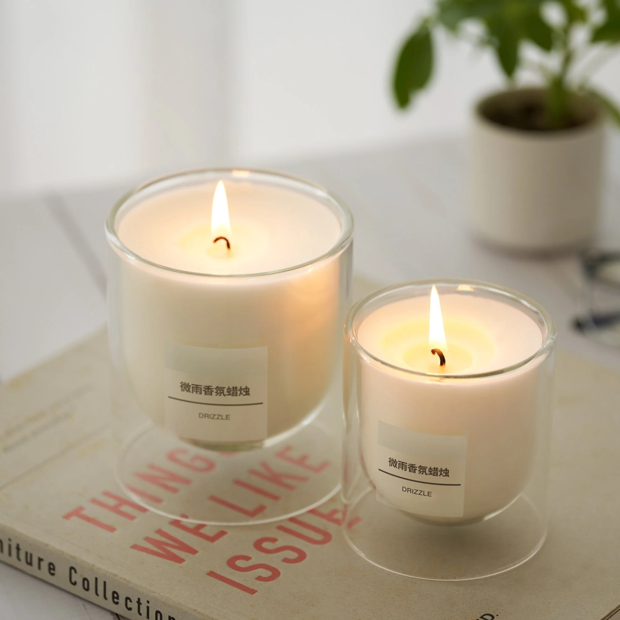 Scented Double Wall Glass Candle - Light Rain - Image 13