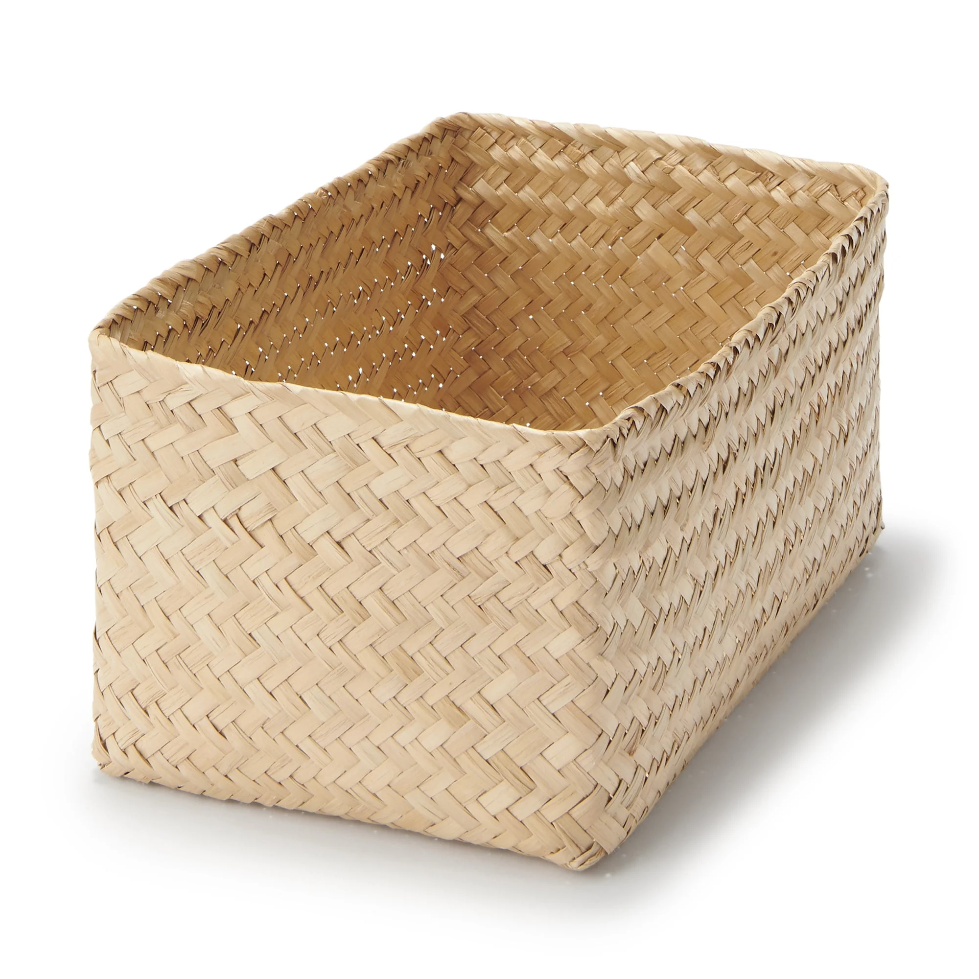 Seagrass Organizer Herringbone Rectangular Basket - Large (W5.9 x D9.8 x H4.7")
