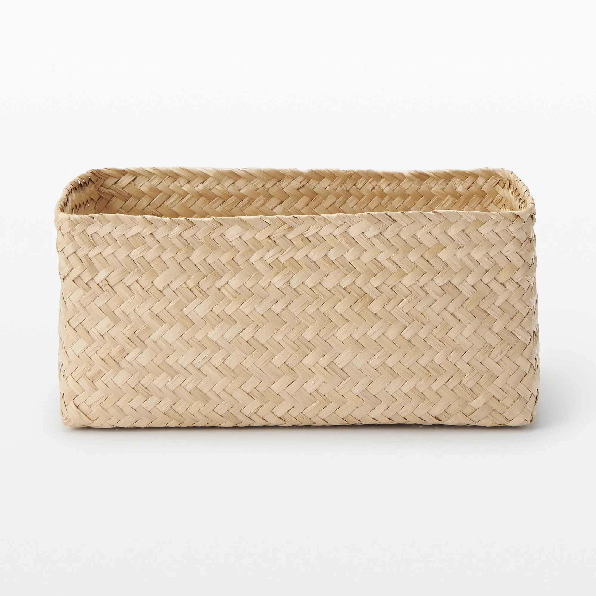 Seagrass Organizer Herringbone Rectangular Basket - Large (W5.9 x D9.8 x H4.7") - Image 3