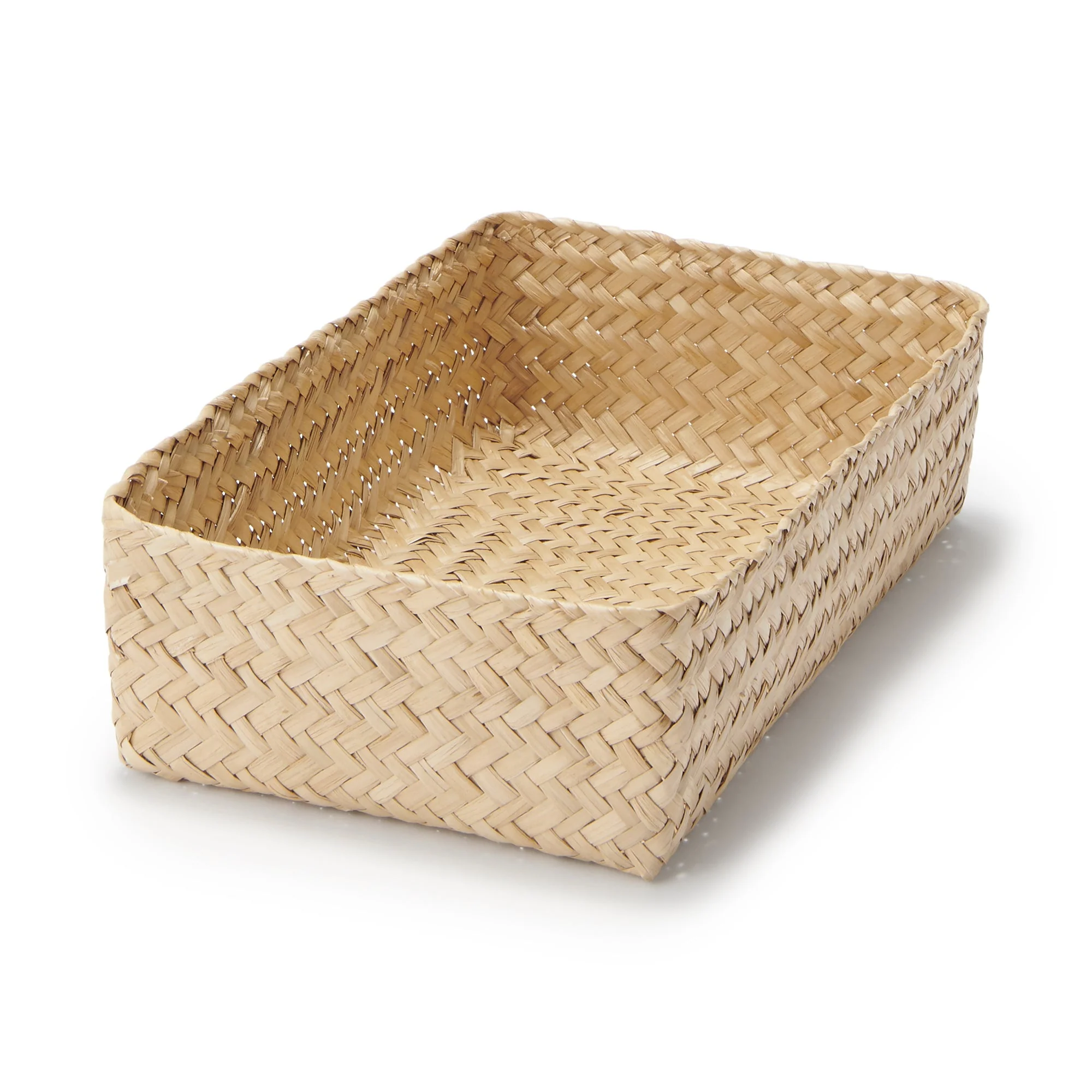 Seagrass Organizer Herringbone Rectangular Basket - Medium (W5.9 x D9.8 x H2.8")