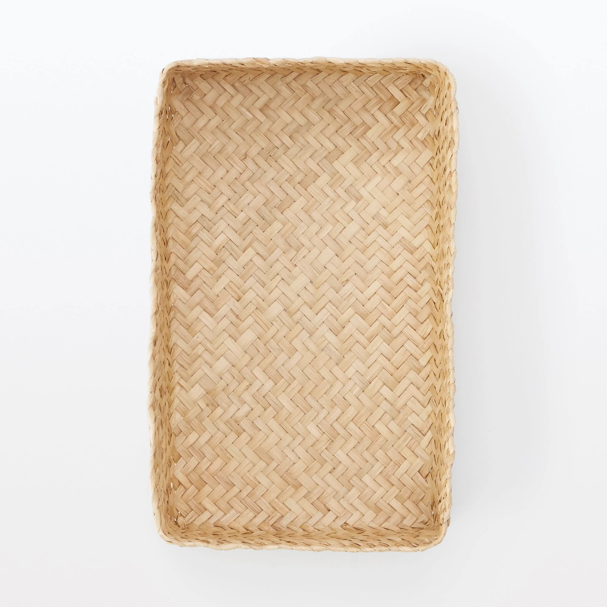 Seagrass Organizer Herringbone Rectangular Basket - Medium (W5.9 x D9.8 x H2.8") - Image 4