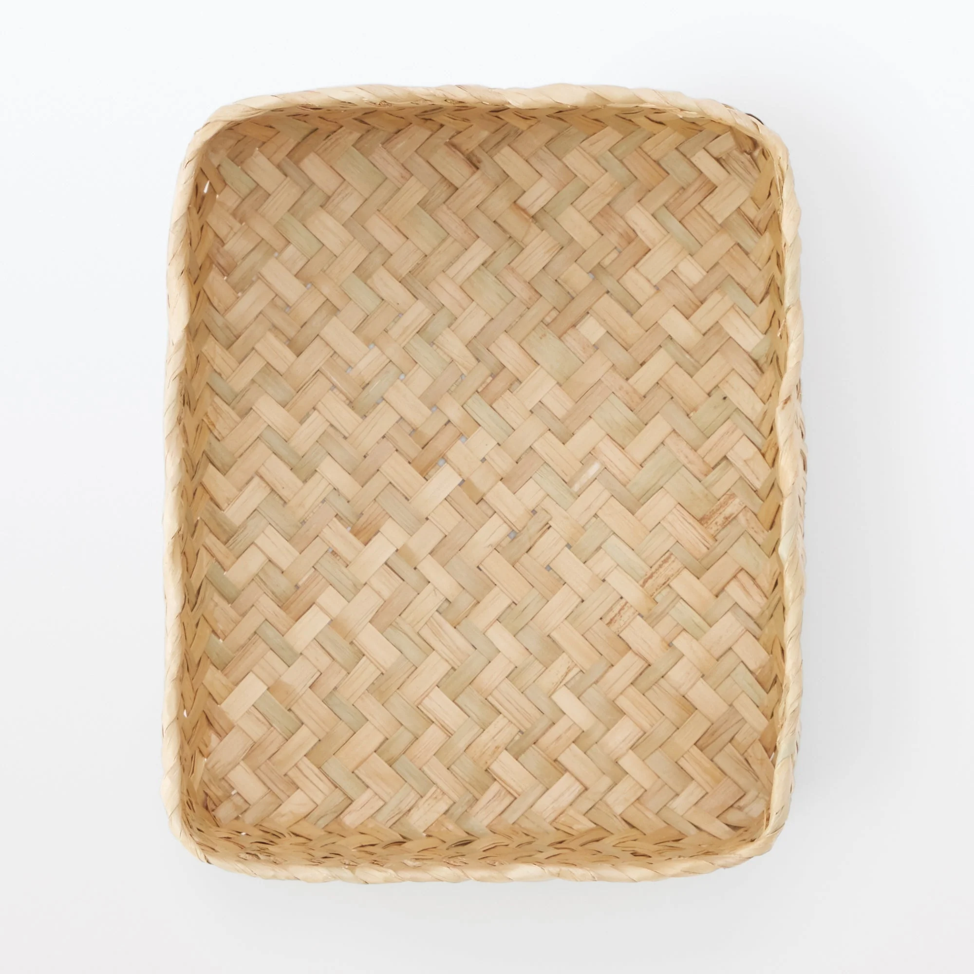 Seagrass Organizer Herringbone Rectangular Basket - Small (W4.9 x D5.9 x H2.8") - Image 4