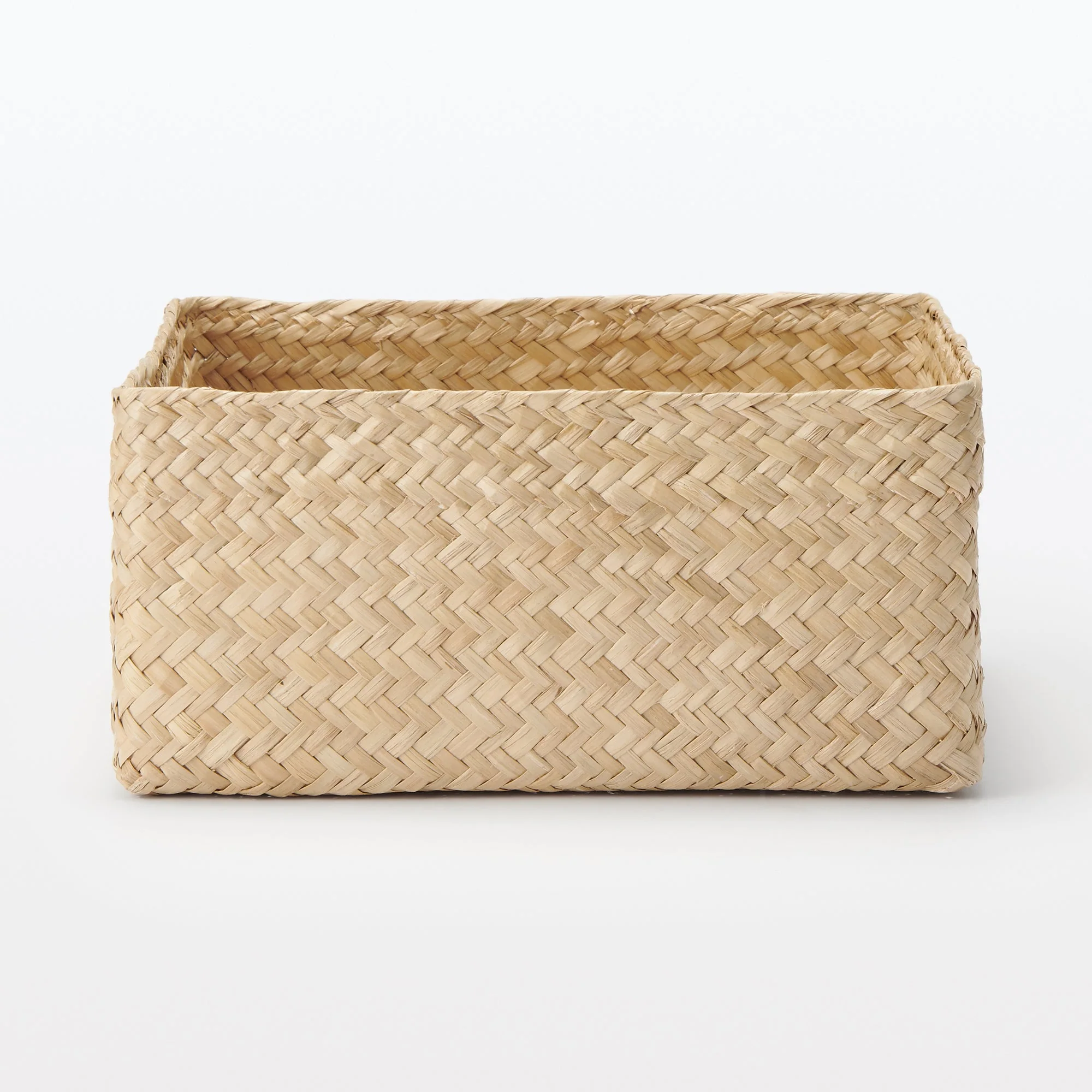 Seagrass Organizer Herringbone Square Basket (W9.8 x D9.8 x H4.7") - Image 3