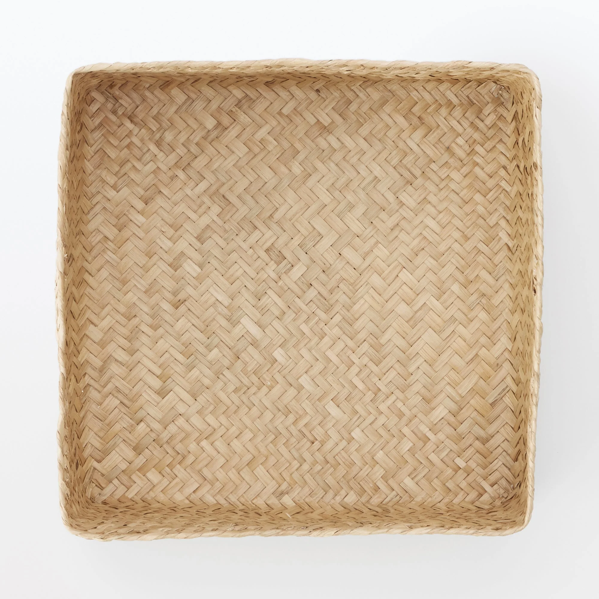 Seagrass Organizer Herringbone Square Basket (W9.8 x D9.8 x H4.7") - Image 4