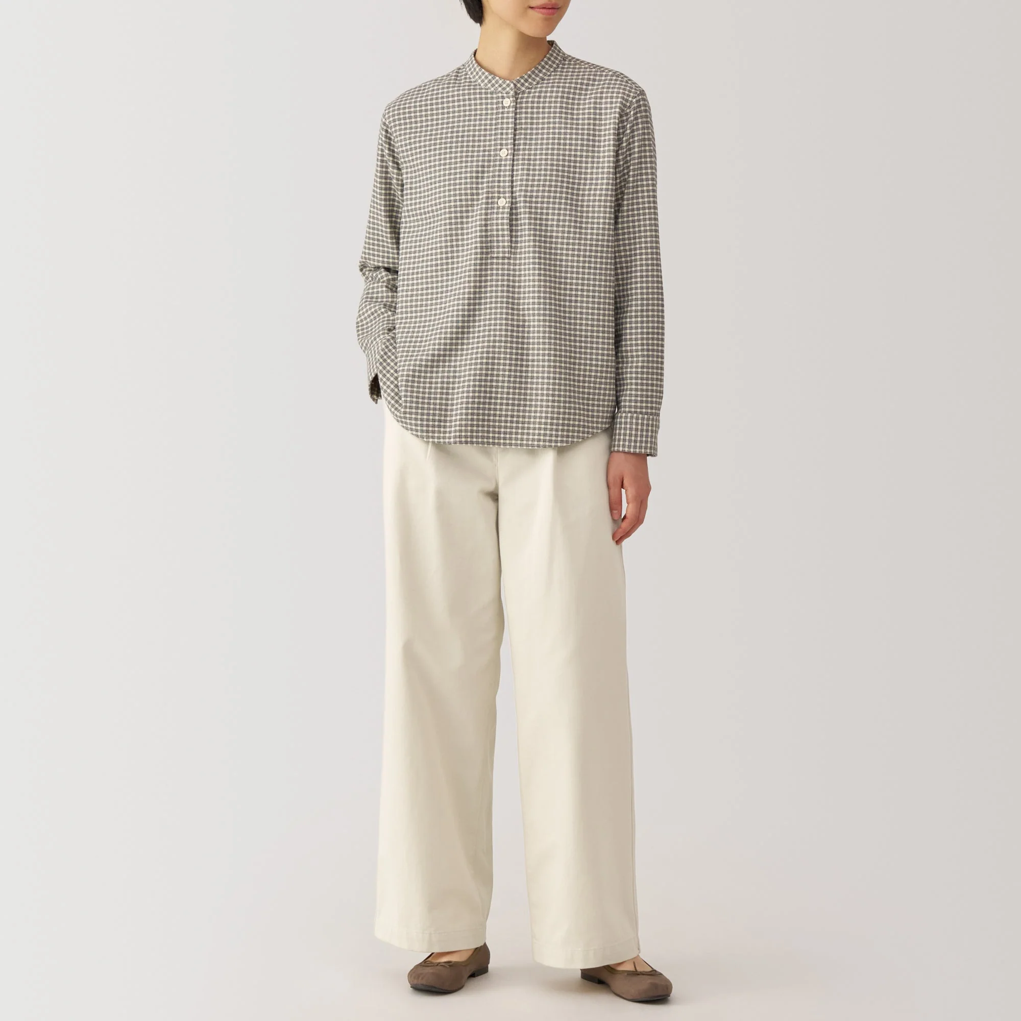 Slub Yarn Chino Darted Wide Pants - Image 4