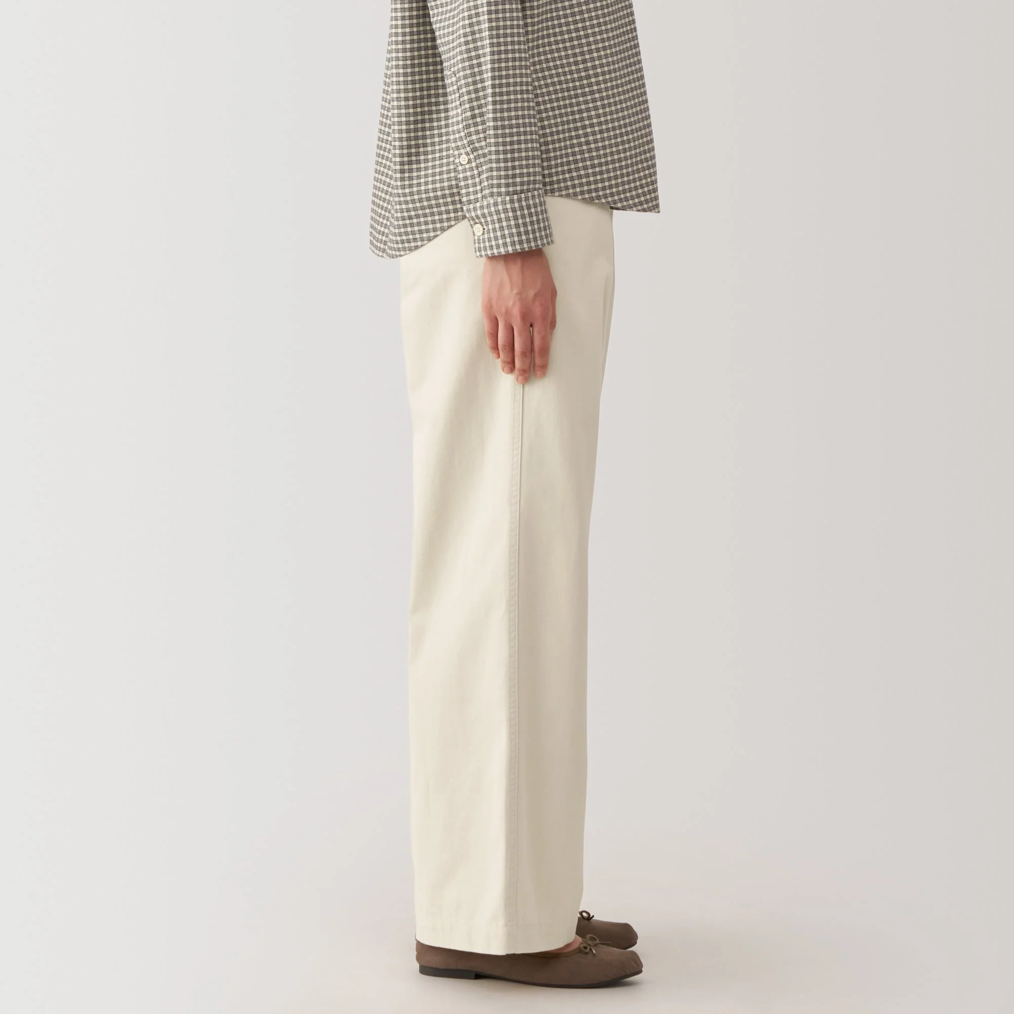Slub Yarn Chino Darted Wide Pants - Image 5