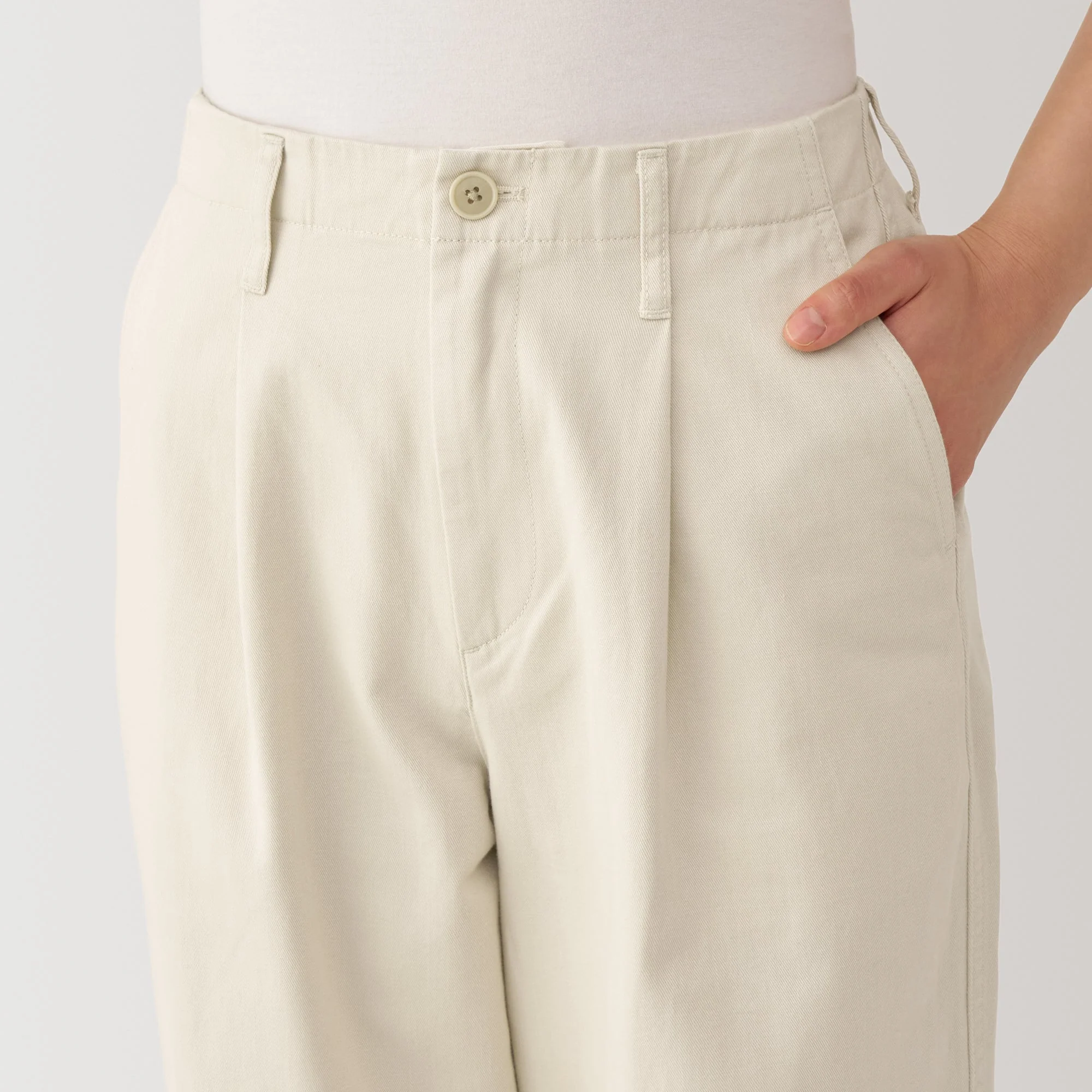 Slub Yarn Chino Darted Wide Pants - Image 7
