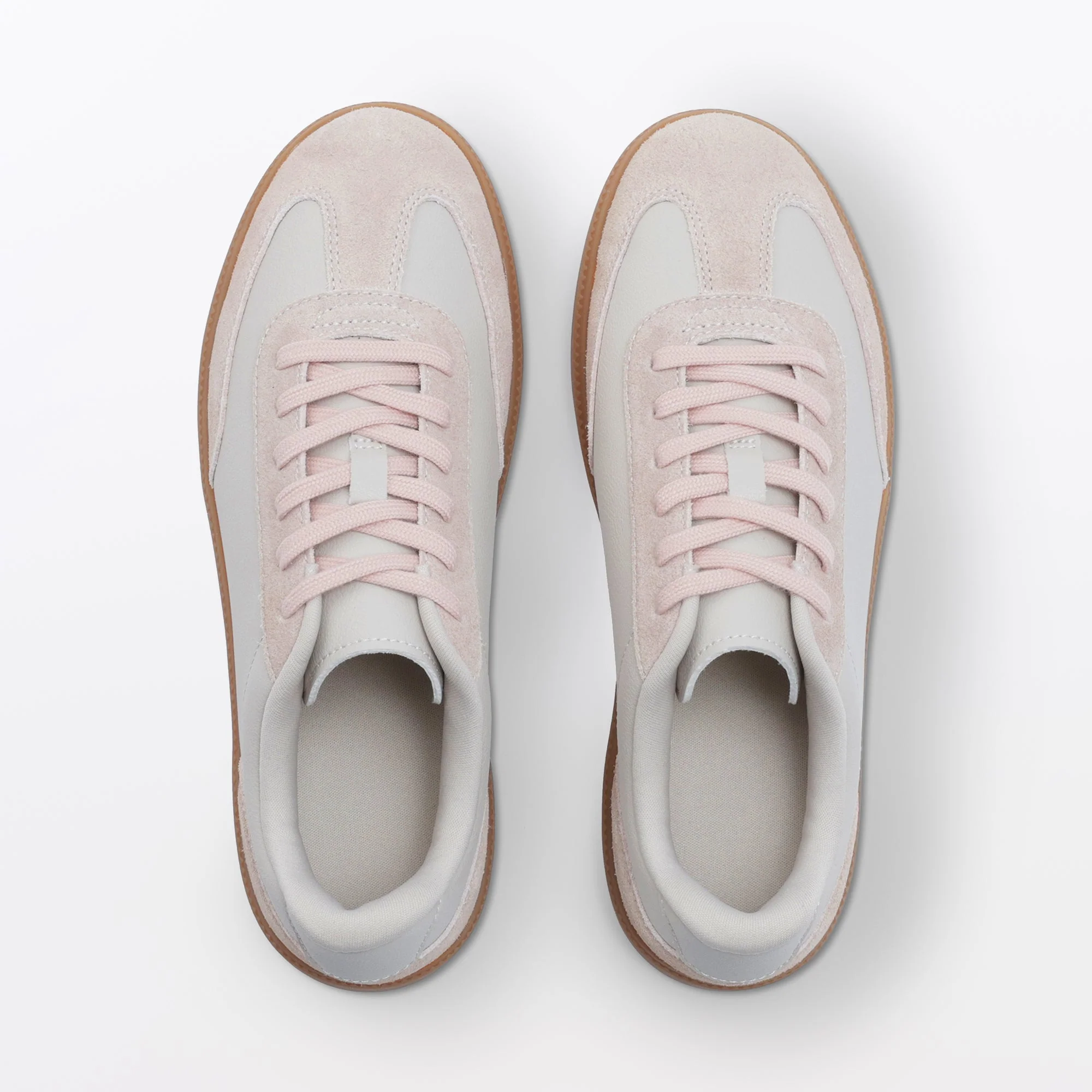 Soft Insole Combination Sneakers - Light Pink - Image 4