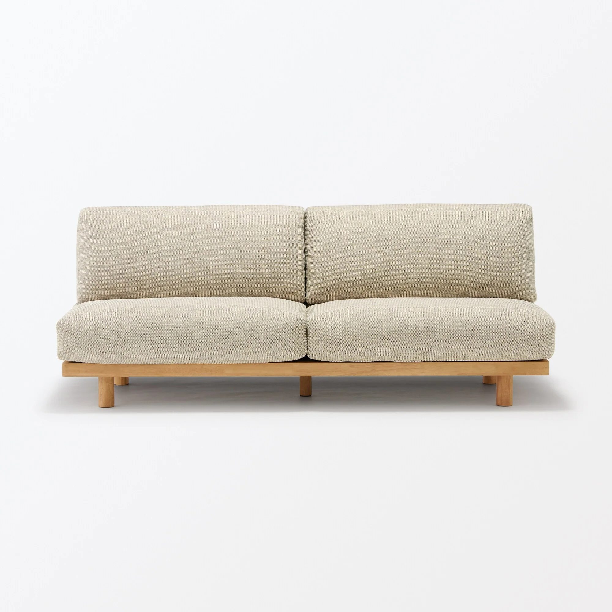 [HD] Spacious Armless Sofa Beige 2 Seater - Image 3
