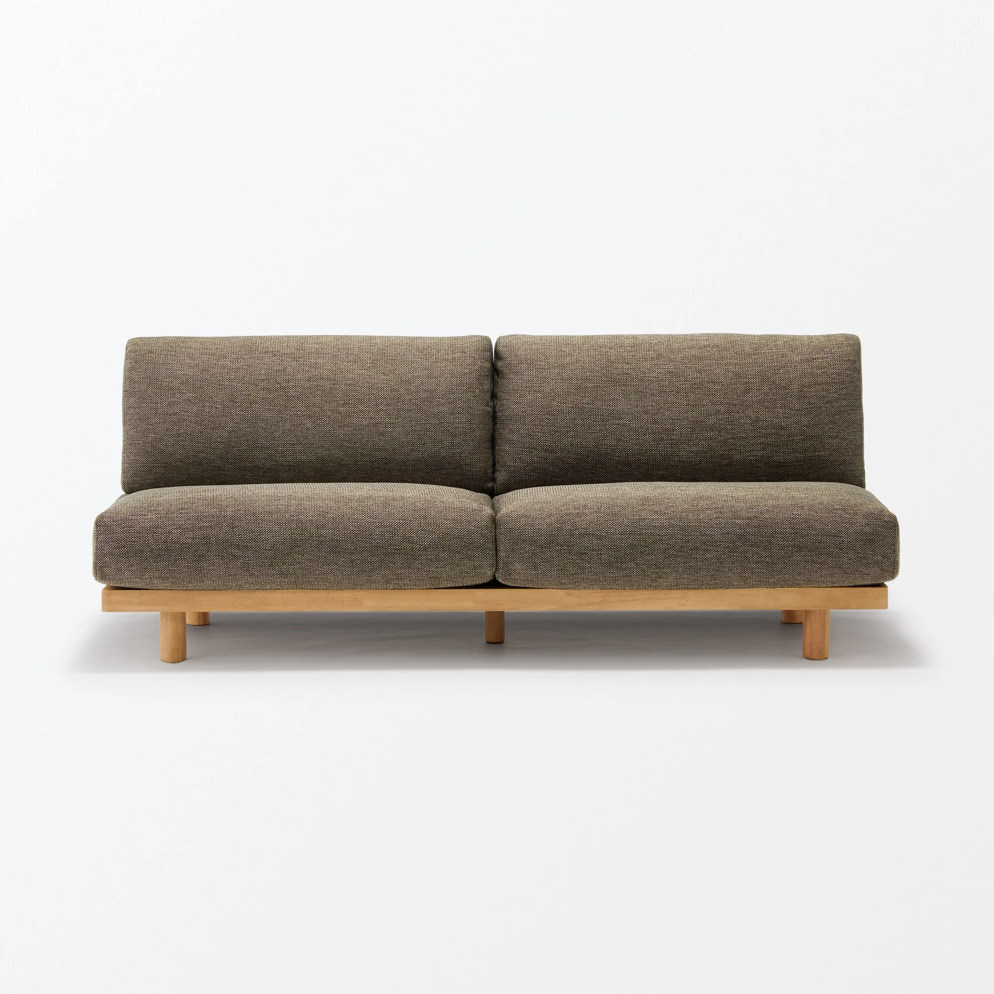 [HD] Spacious Armless Sofa Brown 2 Seater - Image 3