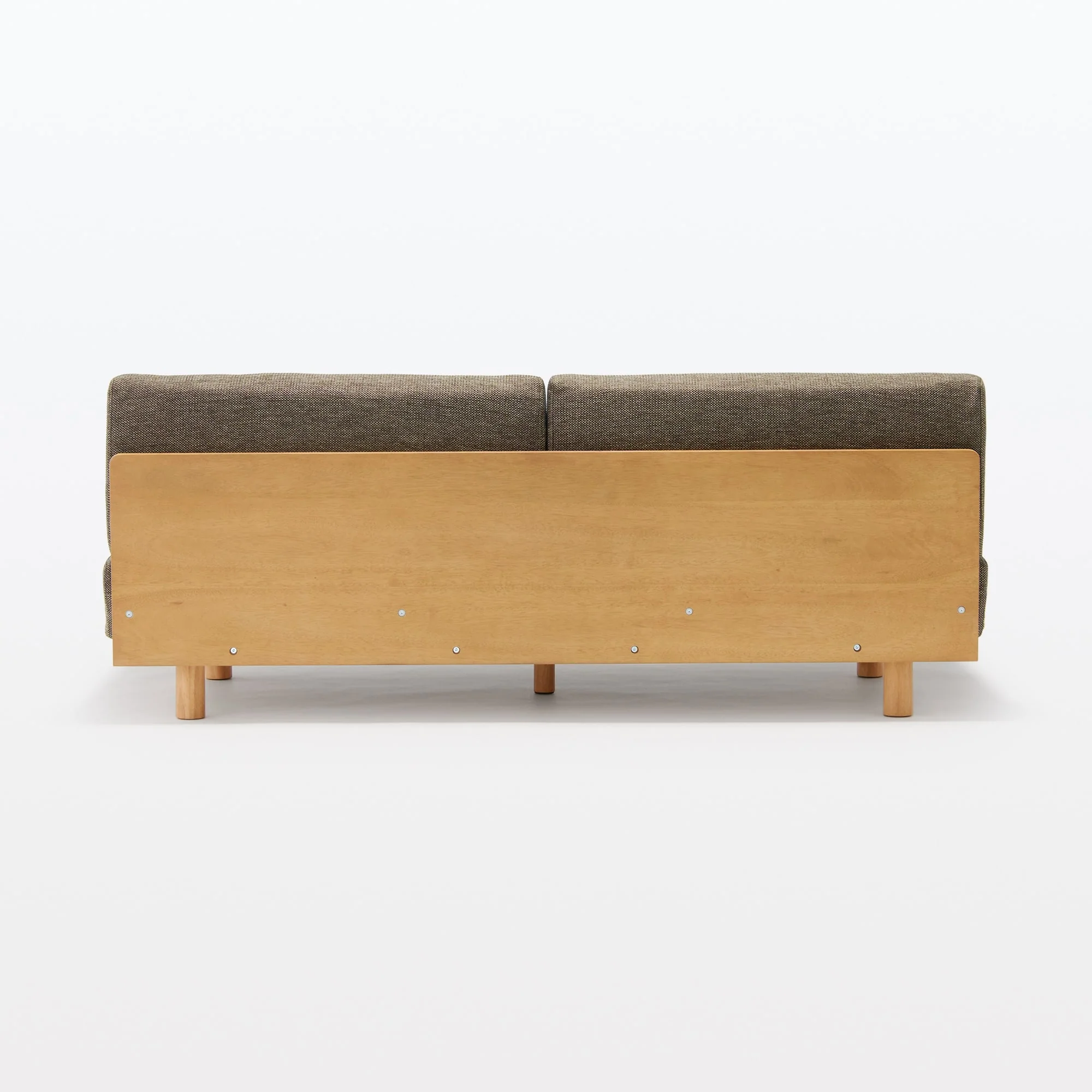 [HD] Spacious Armless Sofa Brown 2 Seater - Image 4
