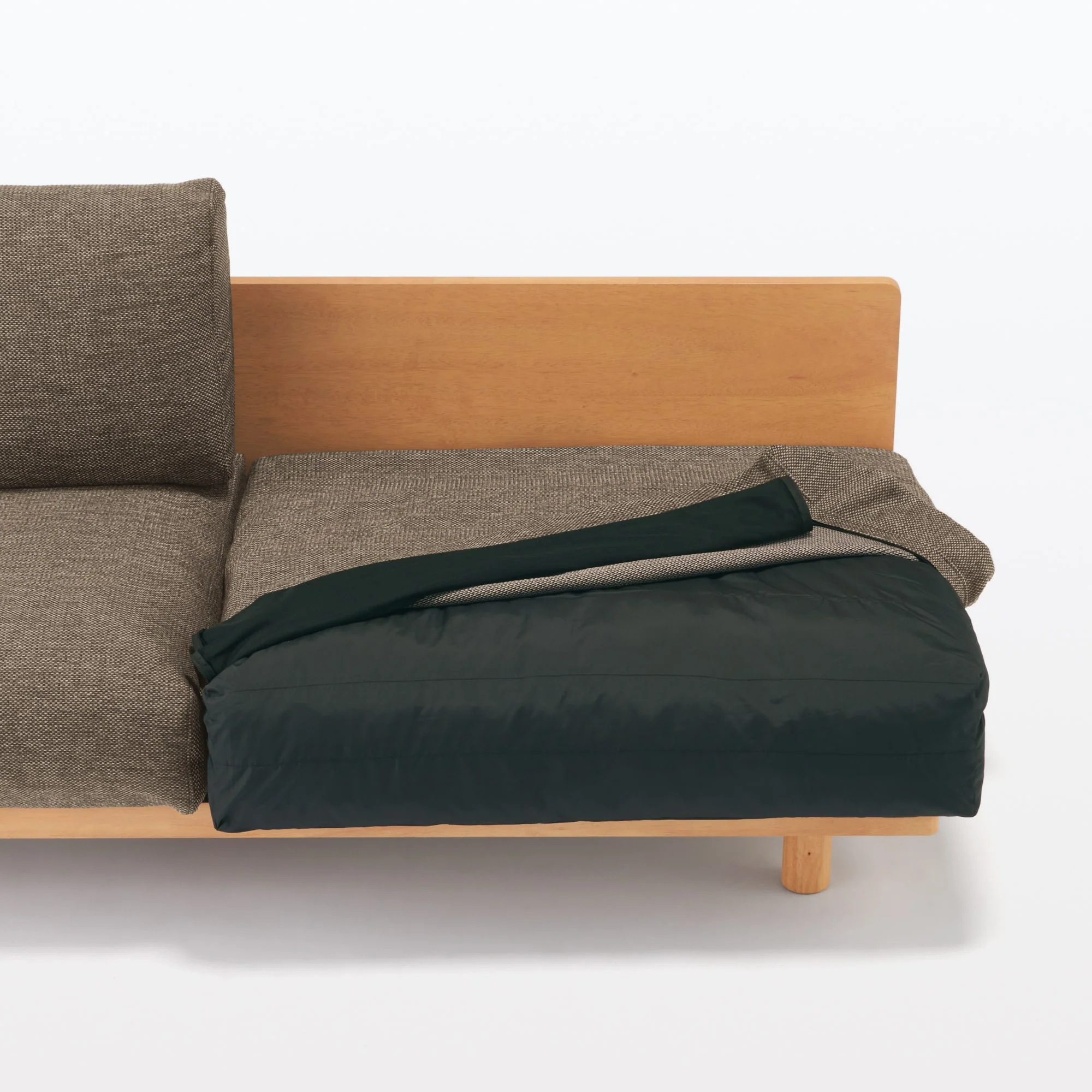 [HD] Spacious Armless Sofa Brown 2 Seater - Image 5