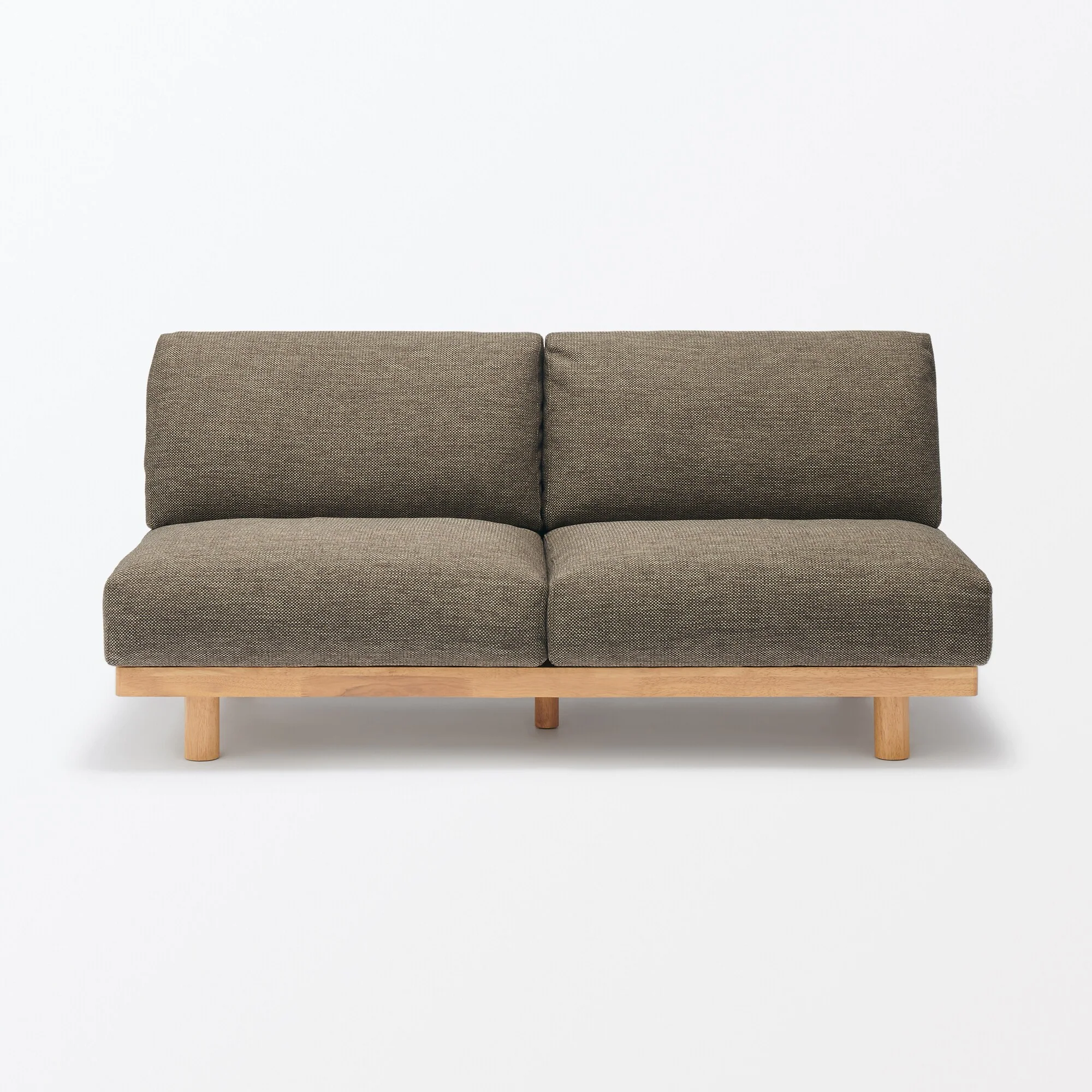 [HD] Spacious Armless Sofa Brown 3 Seater - Image 3
