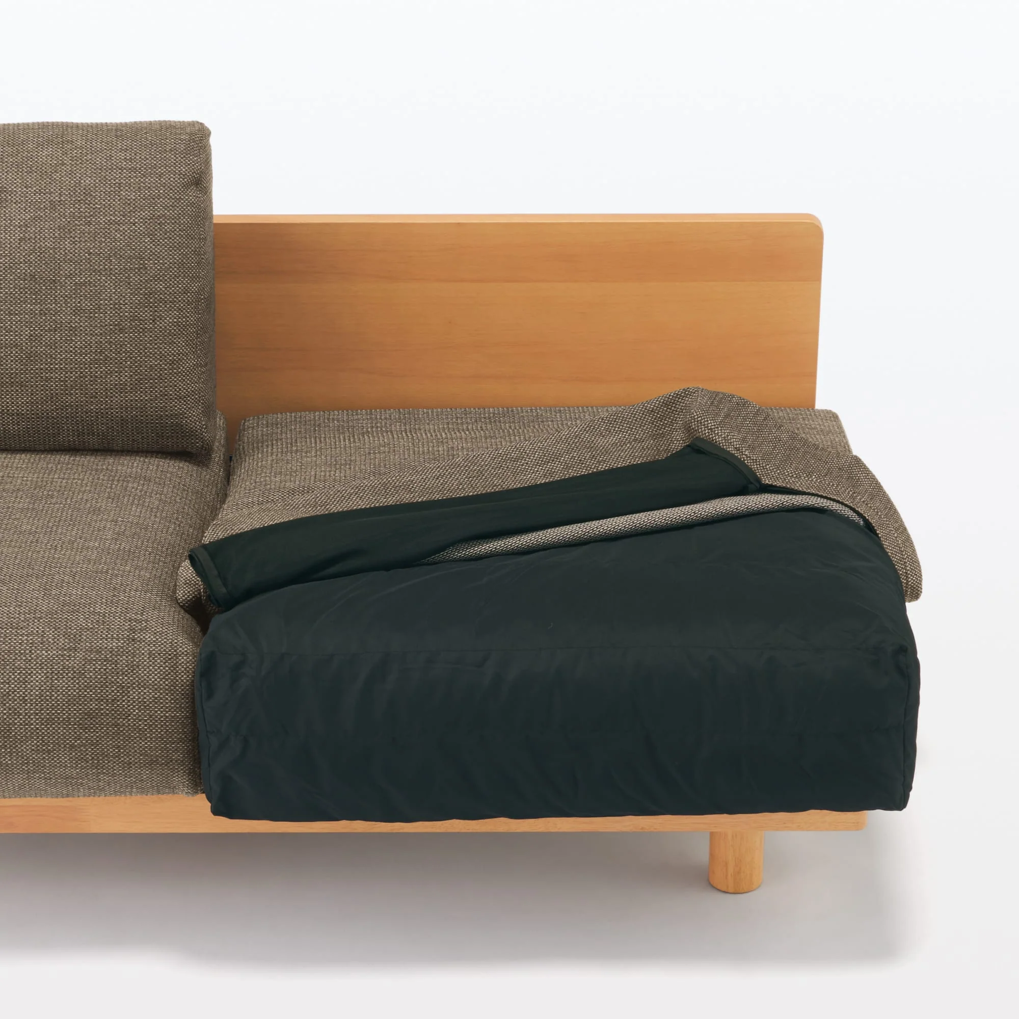 [HD] Spacious Armless Sofa Brown 3 Seater - Image 5