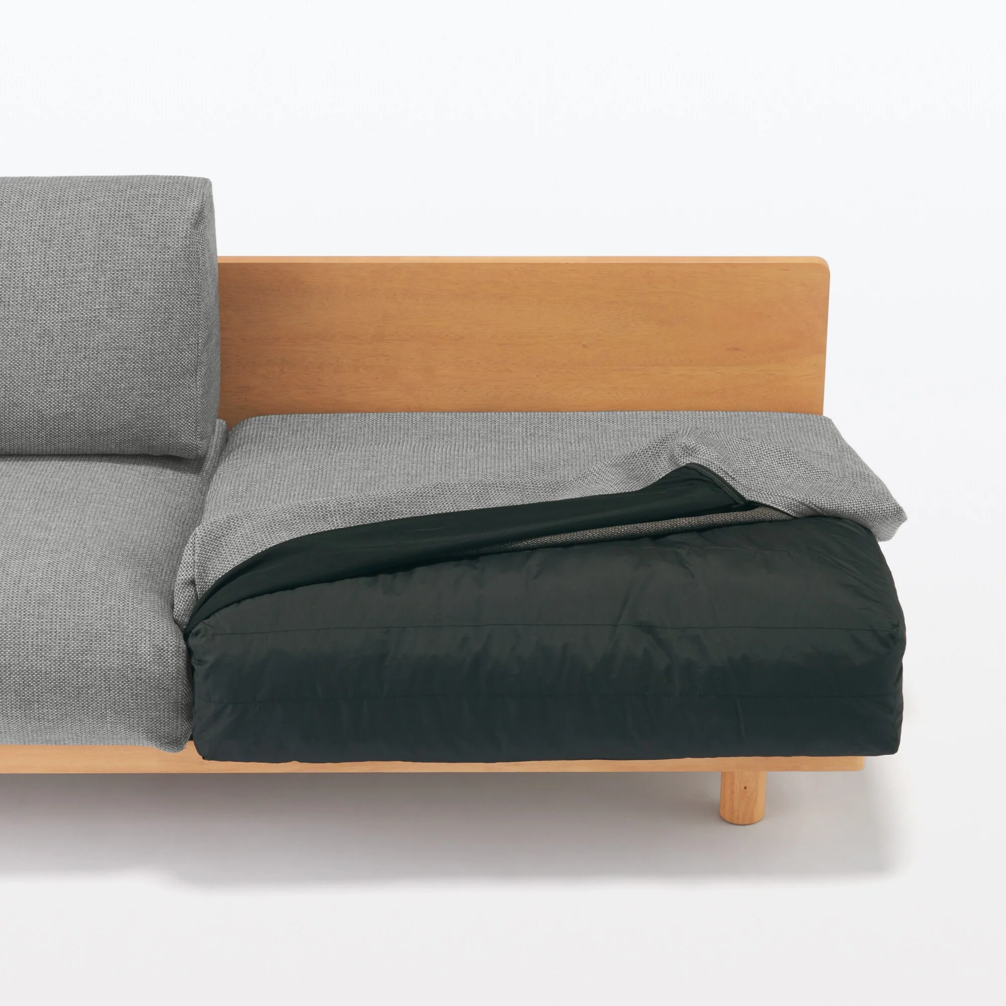 [HD] Spacious Armless Sofa Gray 2 Seater - Image 5