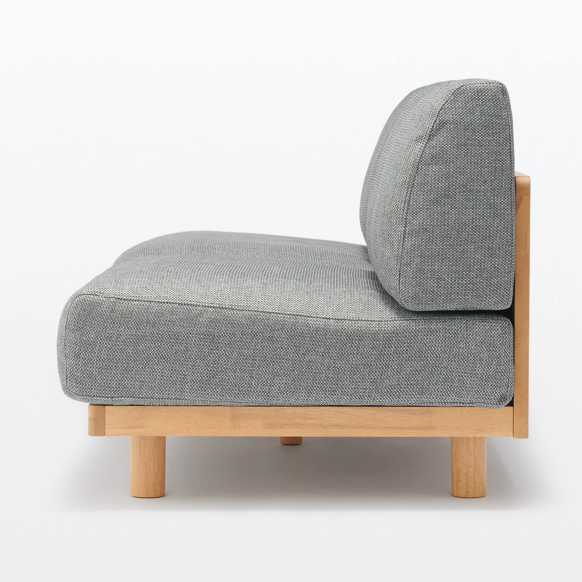 [HD] Spacious Armless Sofa Gray 3 Seater - Image 3