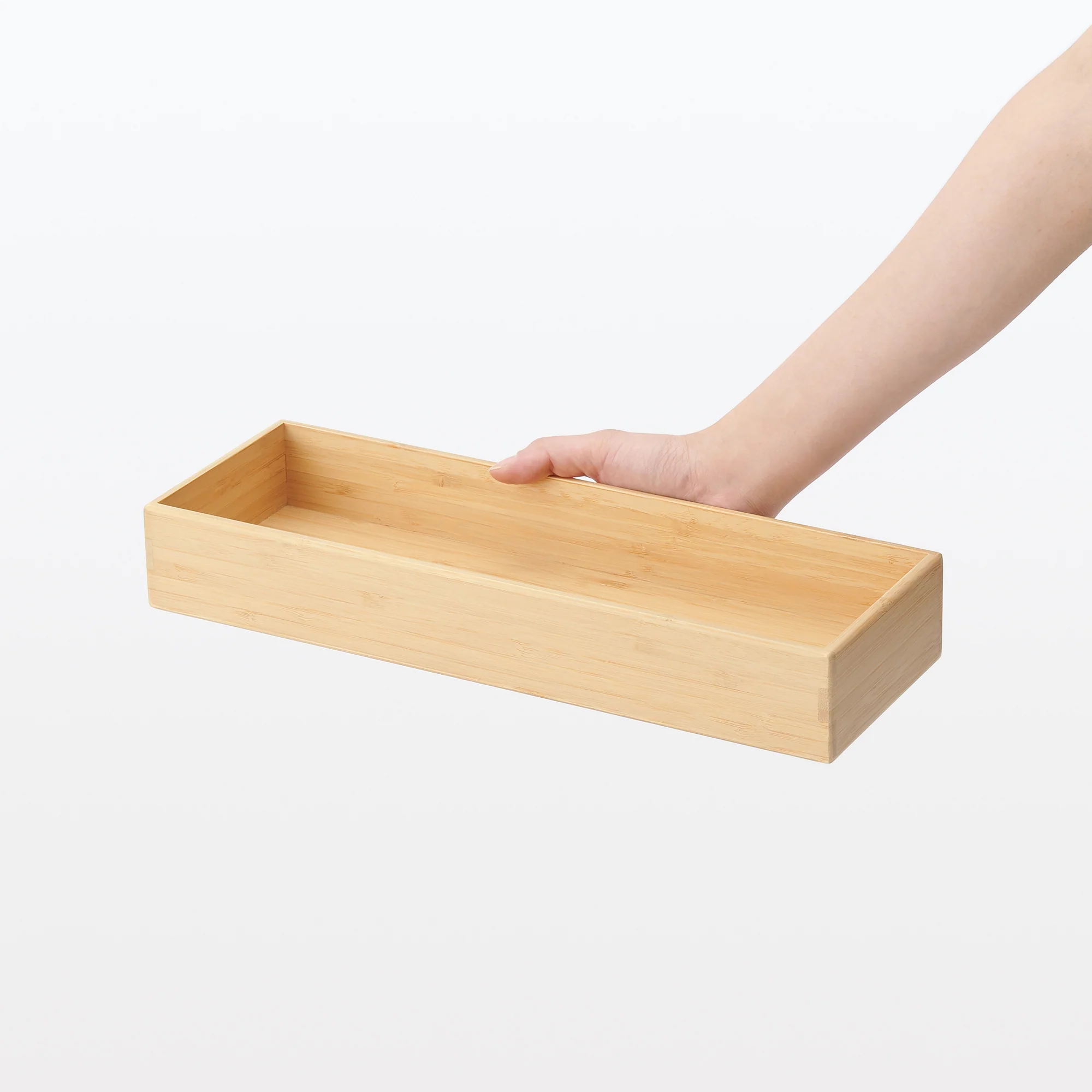 Stackable Bamboo Organizer Box - Large (W4.5 x D13.4 x H2.2") - Image 2