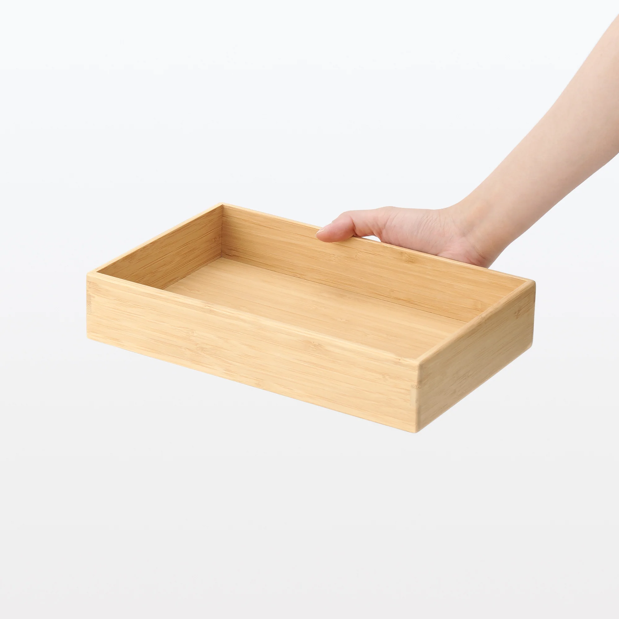 Stackable Bamboo Organizer Box - Medium (W6.7 x D10.2 x H2.2") - Image 2