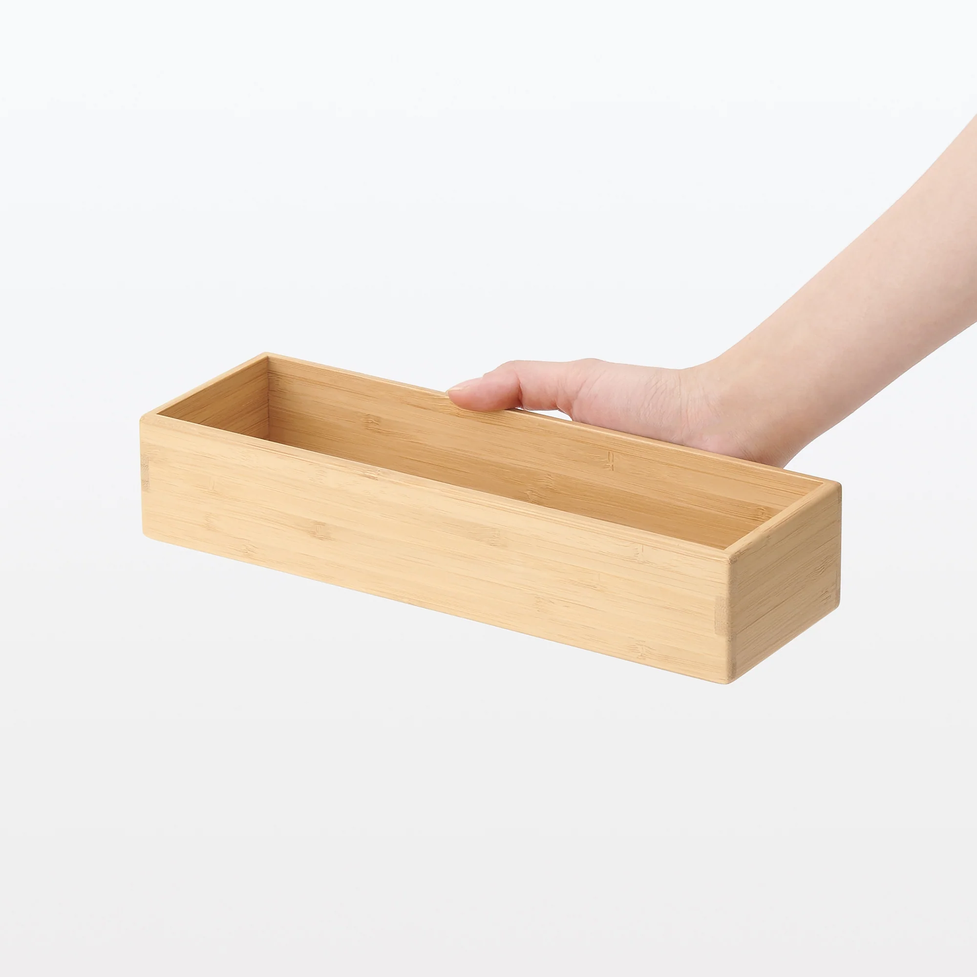 Stackable Bamboo Organizer Box - Small (W3.3 x D10.2 x H2.2") - Image 2