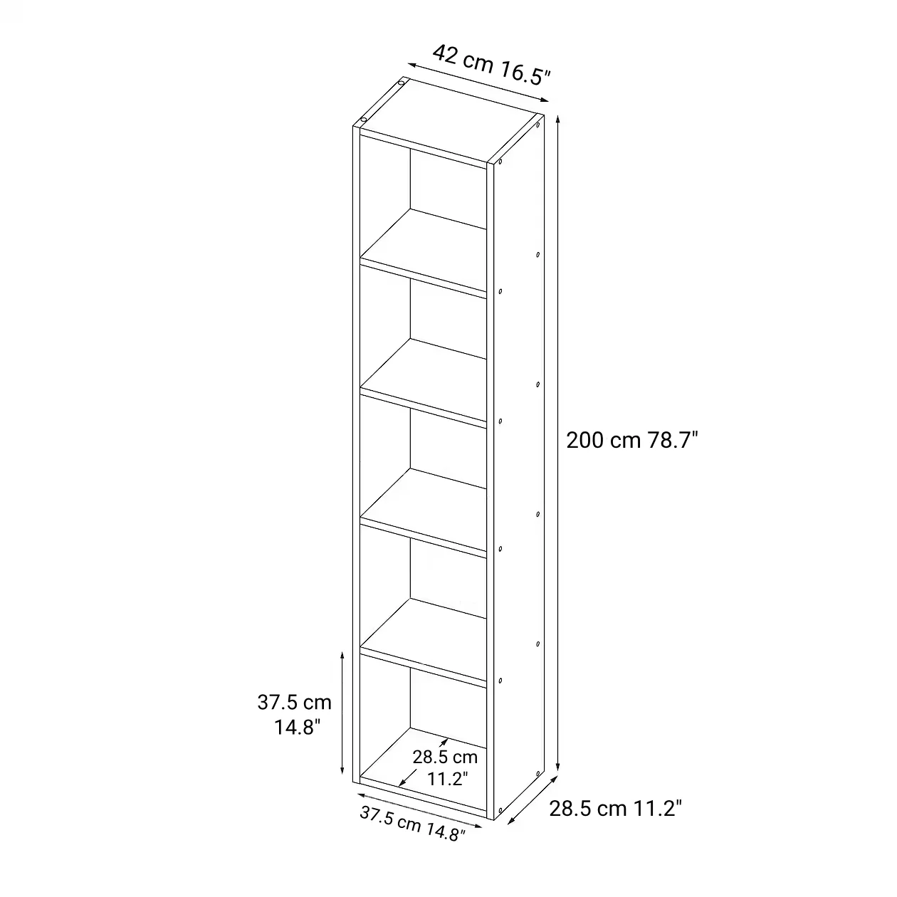 Stacking Shelf - Oak - 5 Tiers - Image 9