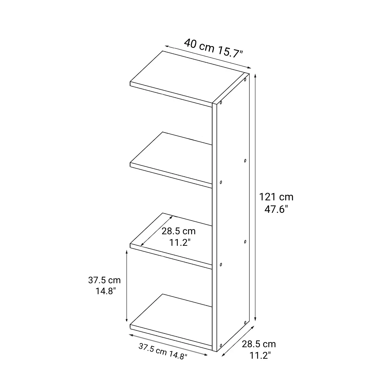 Stacking Shelf Oak Additional - 3 Tiers - Image 11