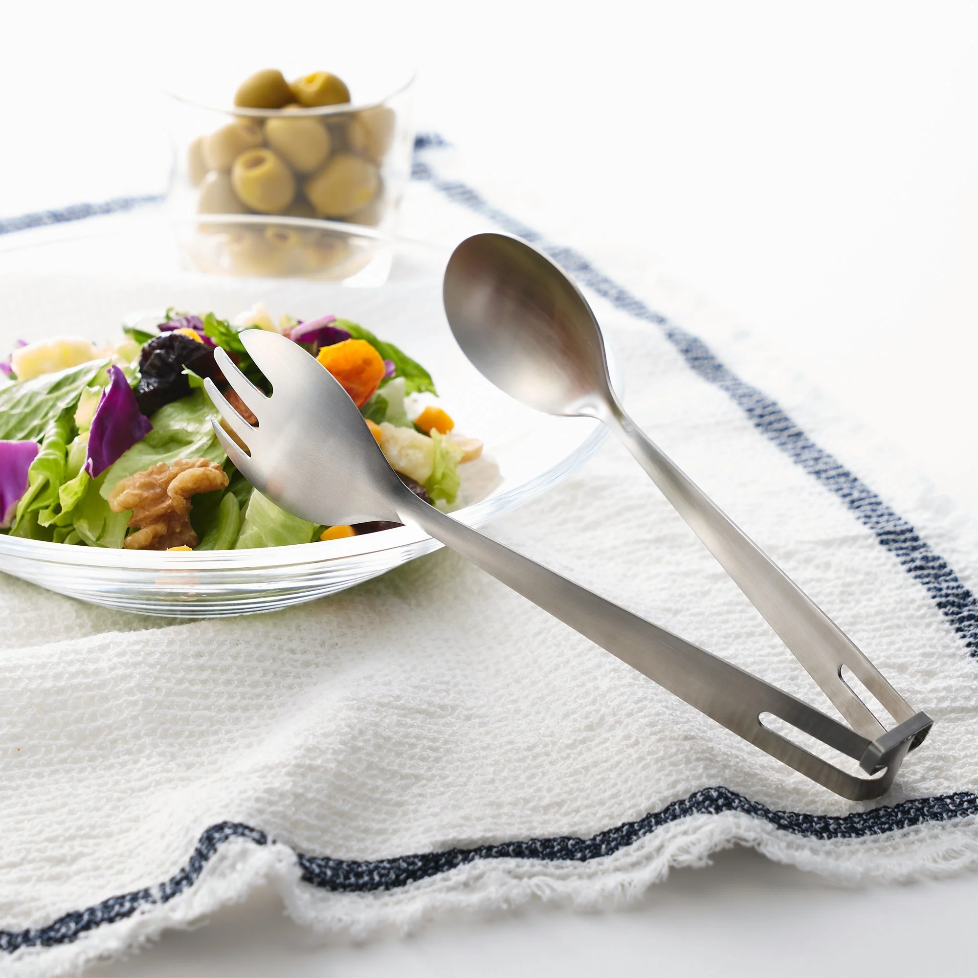 Stainless Steel Salad Tongs with Lock - Image 6