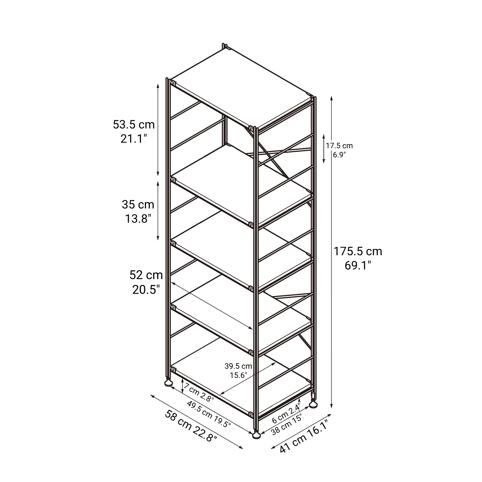 SUS Shelving Unit - Oak - Regular - Large - Image 5