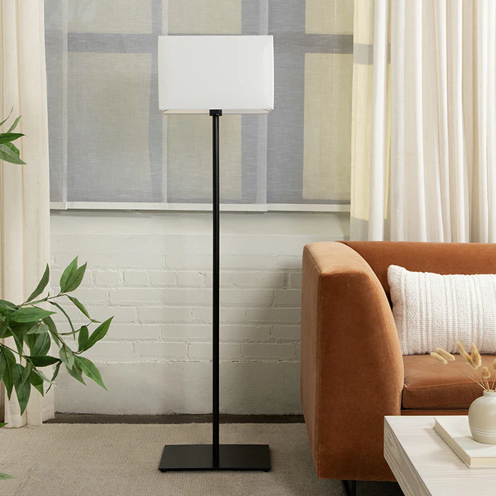 Steel Floor Lamp with Rectangle Shade - Image 2