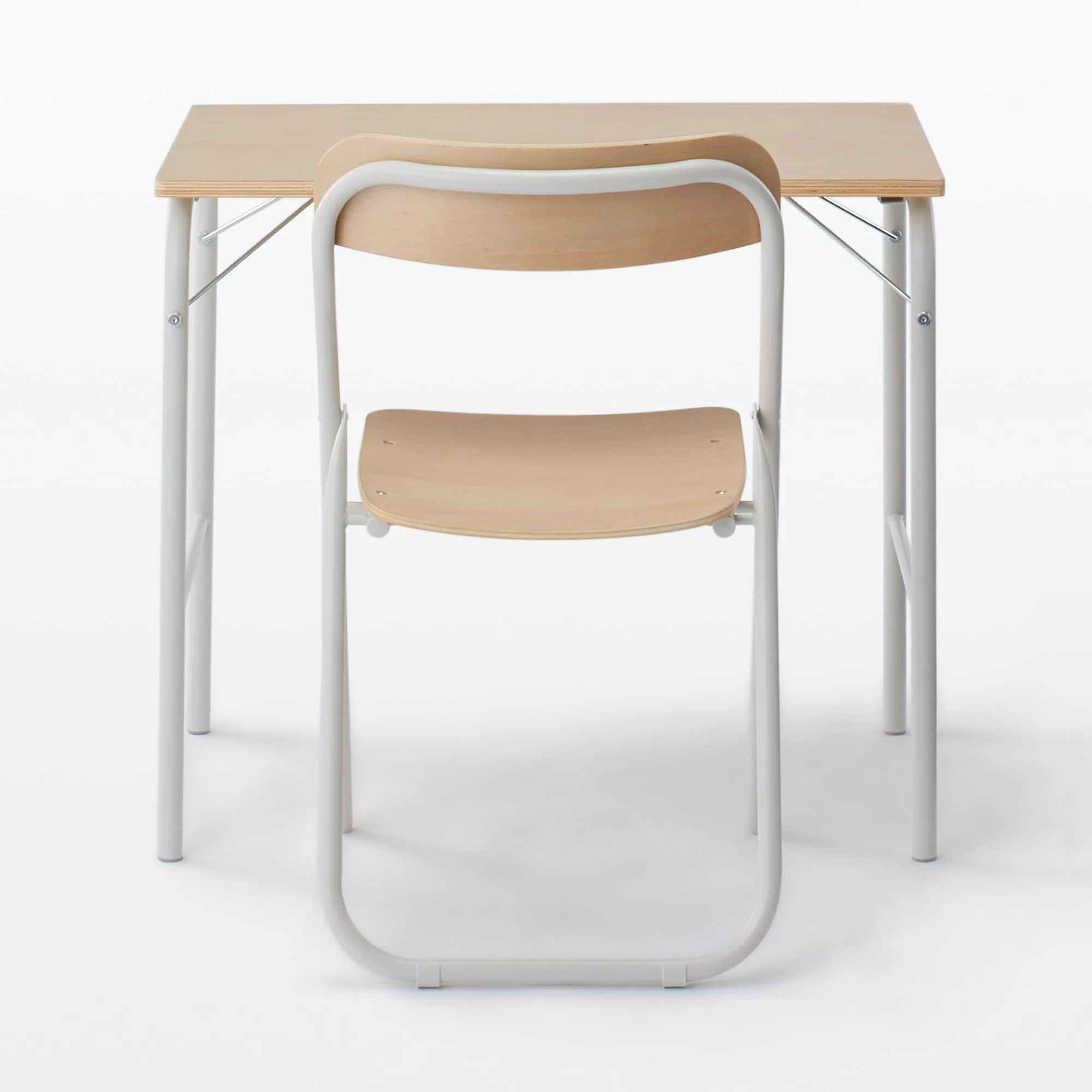 Steel Pipe Folding Chair with Wooden Seat - Image 7