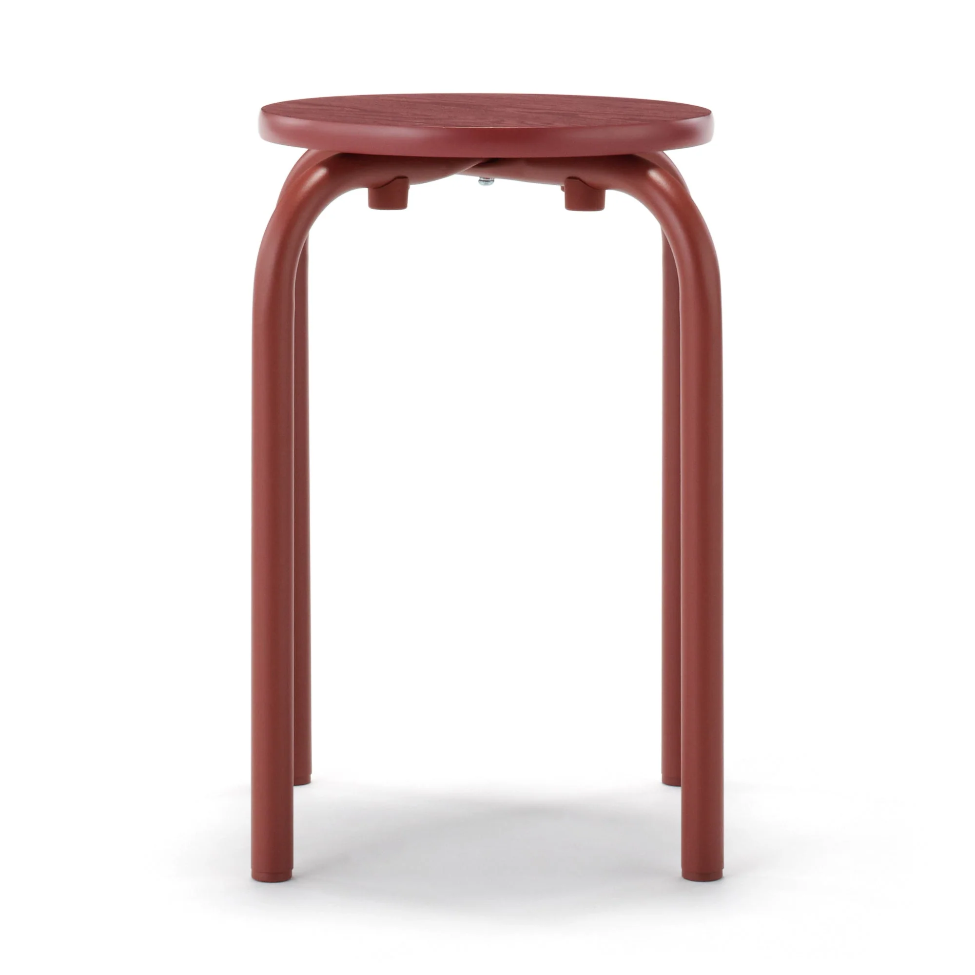 Steel Pipe Stacking Stool - Burgundy