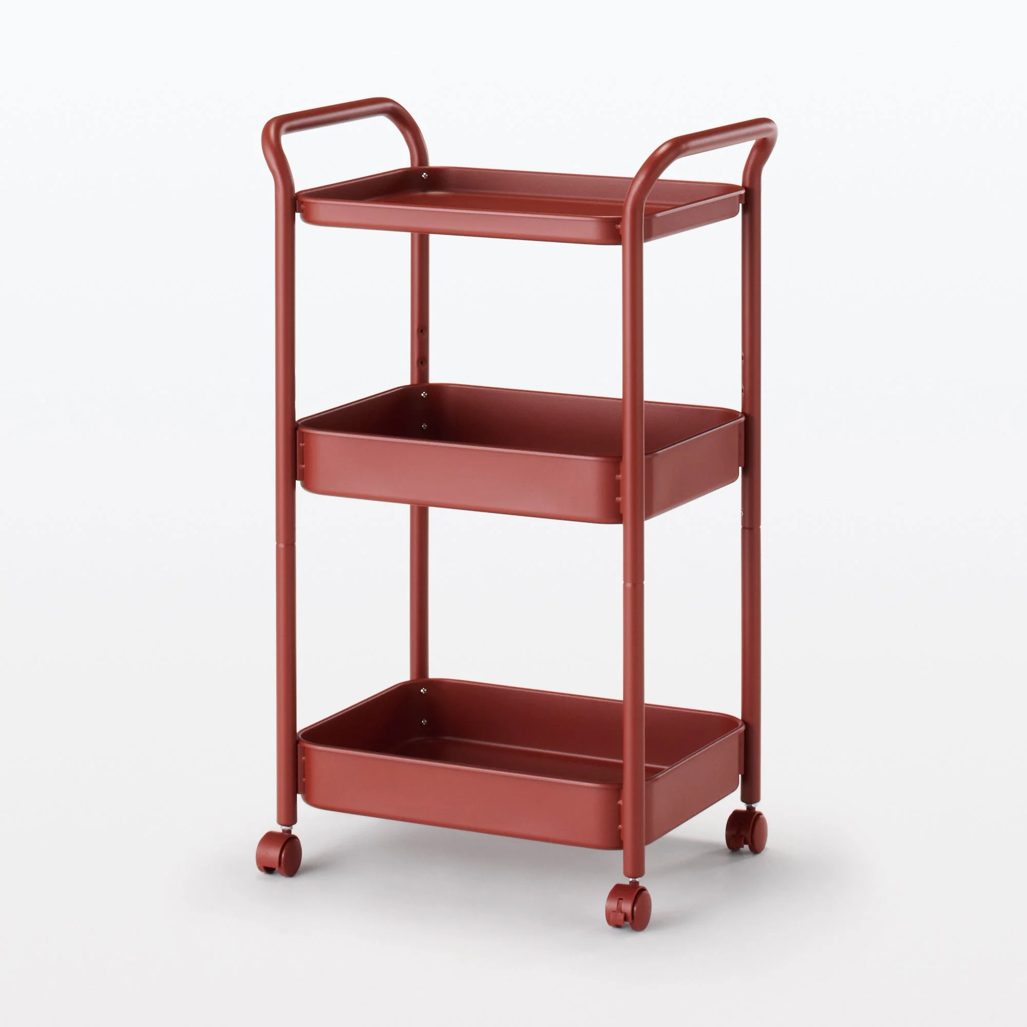 Steel Pipe Wheeled Rack Utility Cart - Burgundy - Image 3