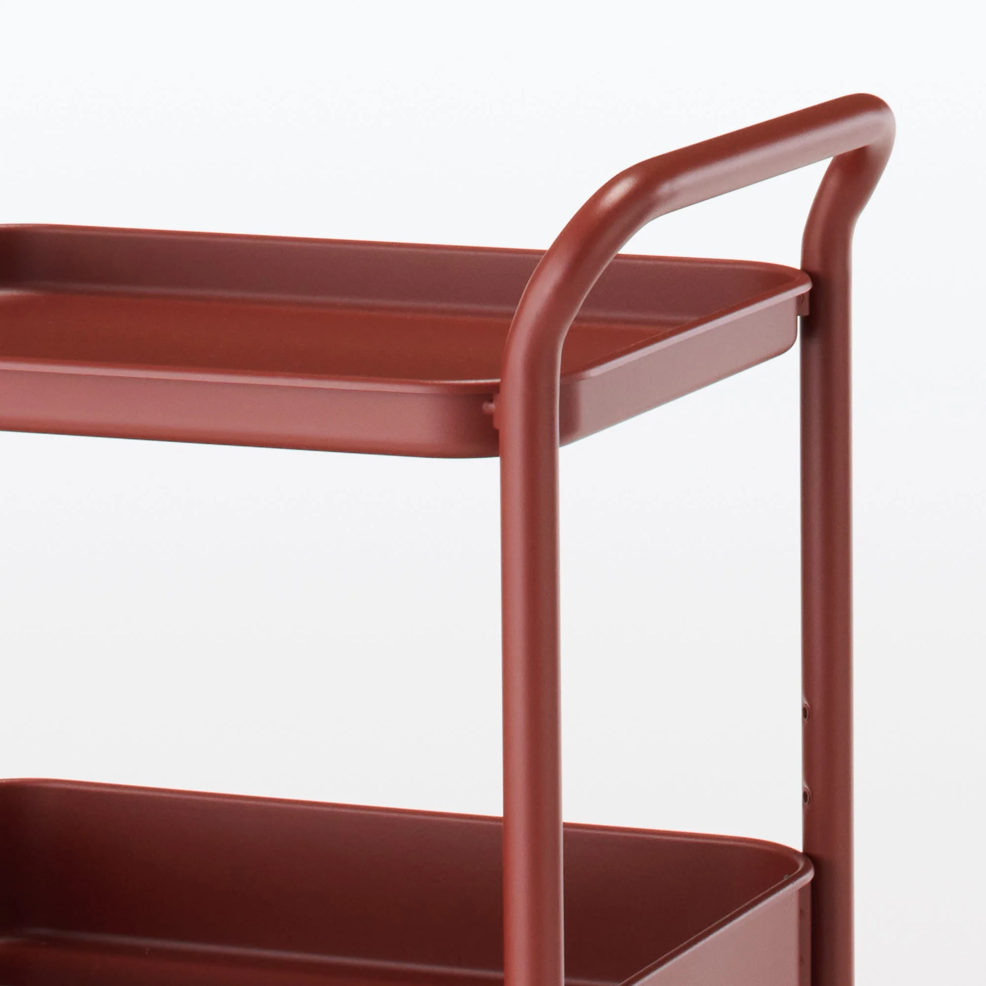 Steel Pipe Wheeled Rack Utility Cart - Burgundy - Image 6