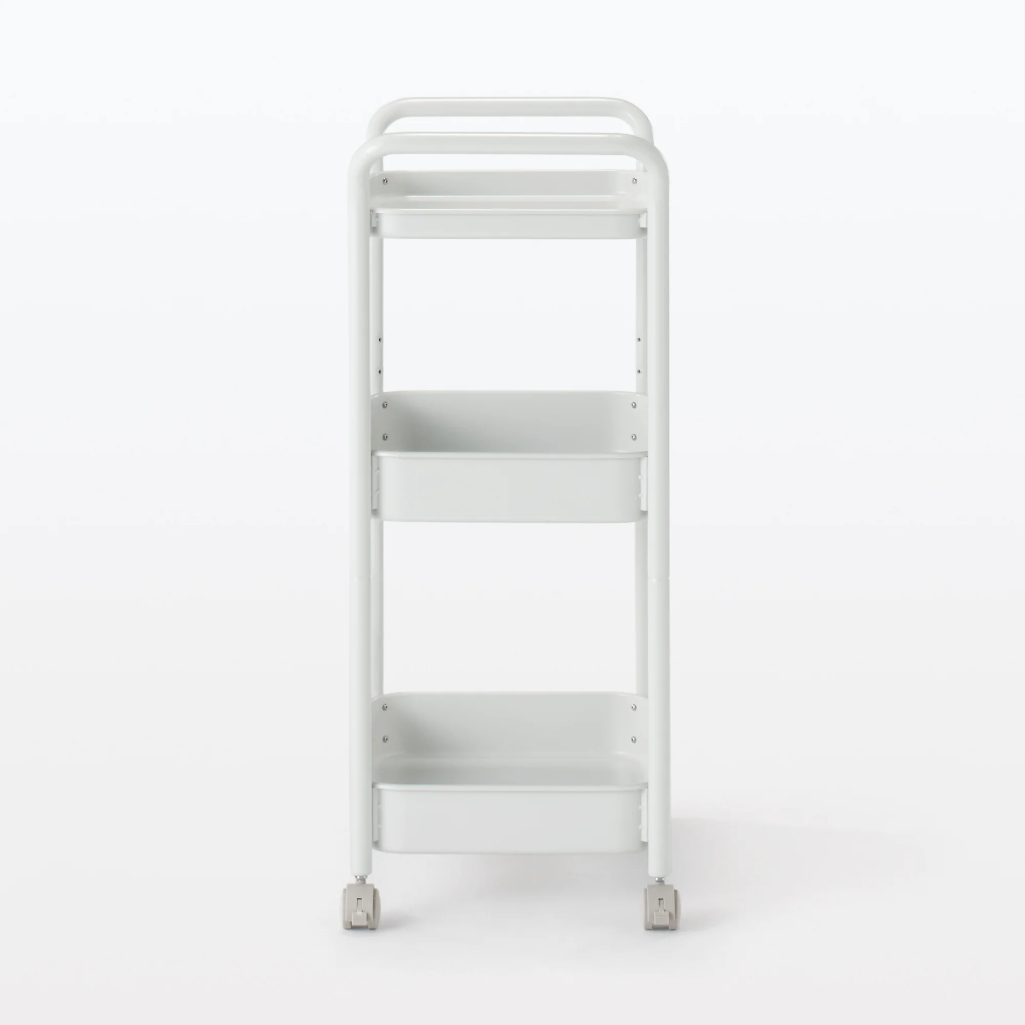 Steel Pipe Wheeled Rack Utility Cart - Light Gray - Image 2
