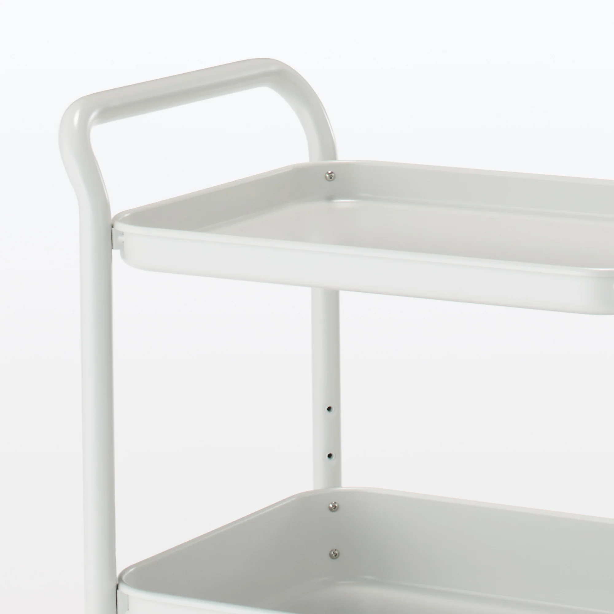 Steel Pipe Wheeled Rack Utility Cart - Light Gray - Image 5
