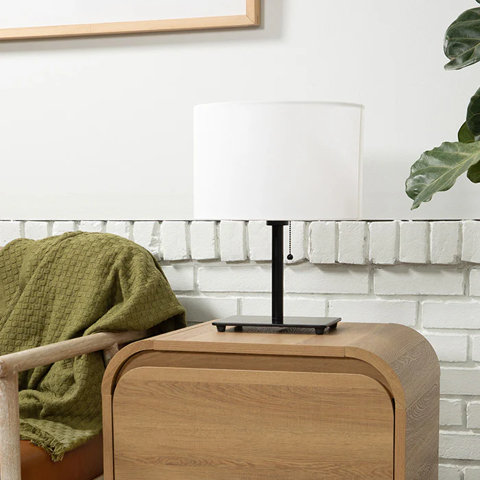 Steel Table Lamp with Oval Shade - Image 2