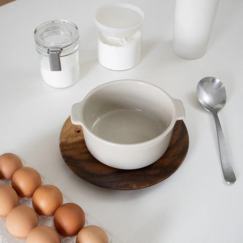 Stoneware Mini Cocotte Bowl (Dia. 6.2") - Gray Beige - Image 6