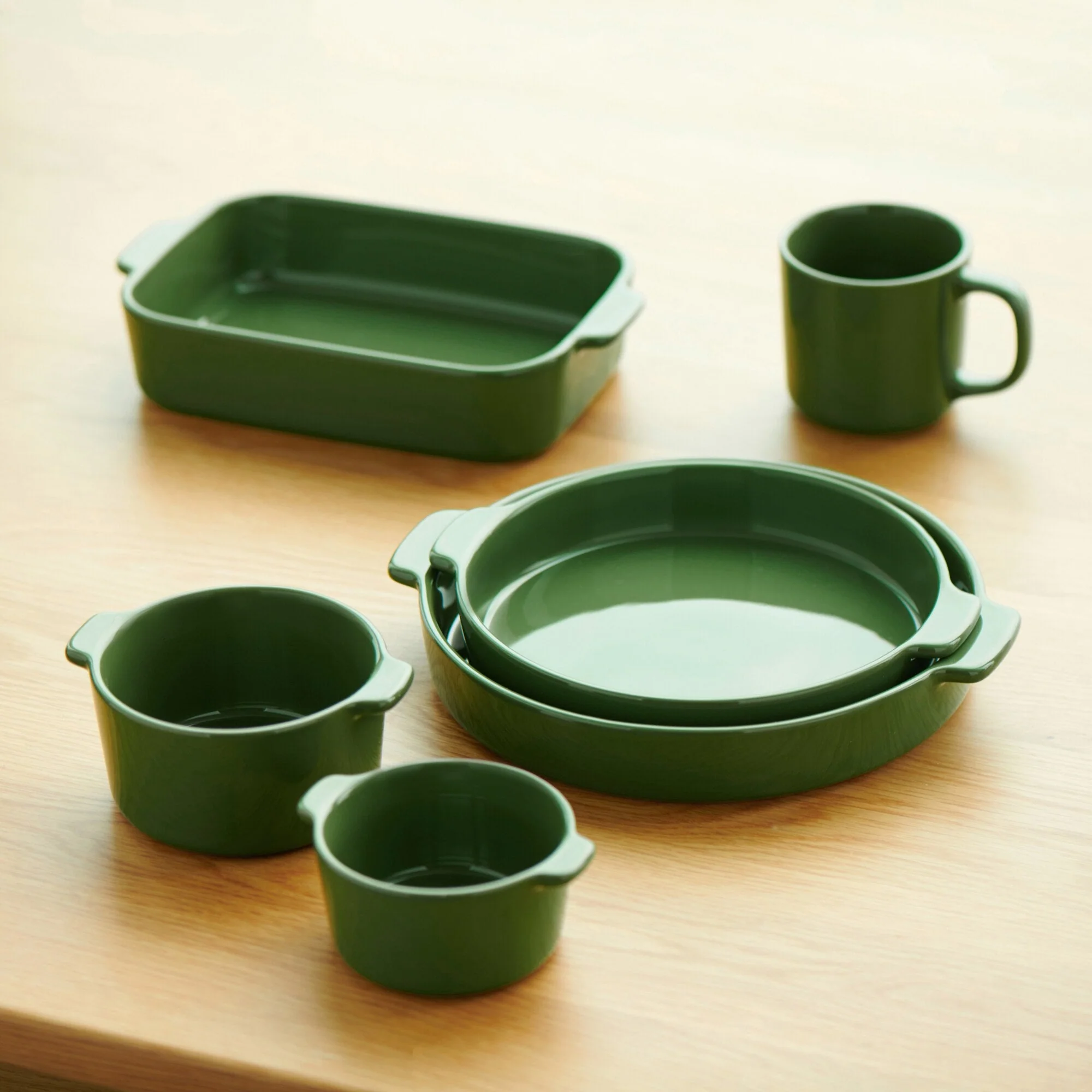 Stoneware Mini Cocotte Bowl (Dia. 4.5") - Green - Image 5
