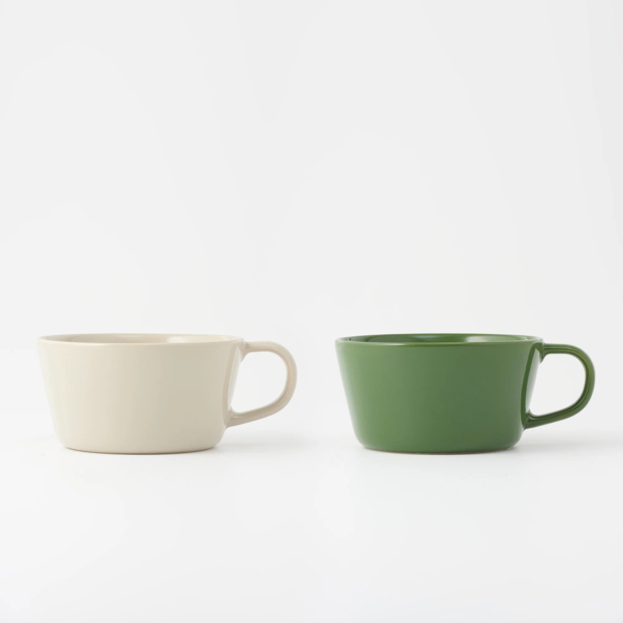 Stoneware Cereal Mug Cup - Gray Beige - Image 4