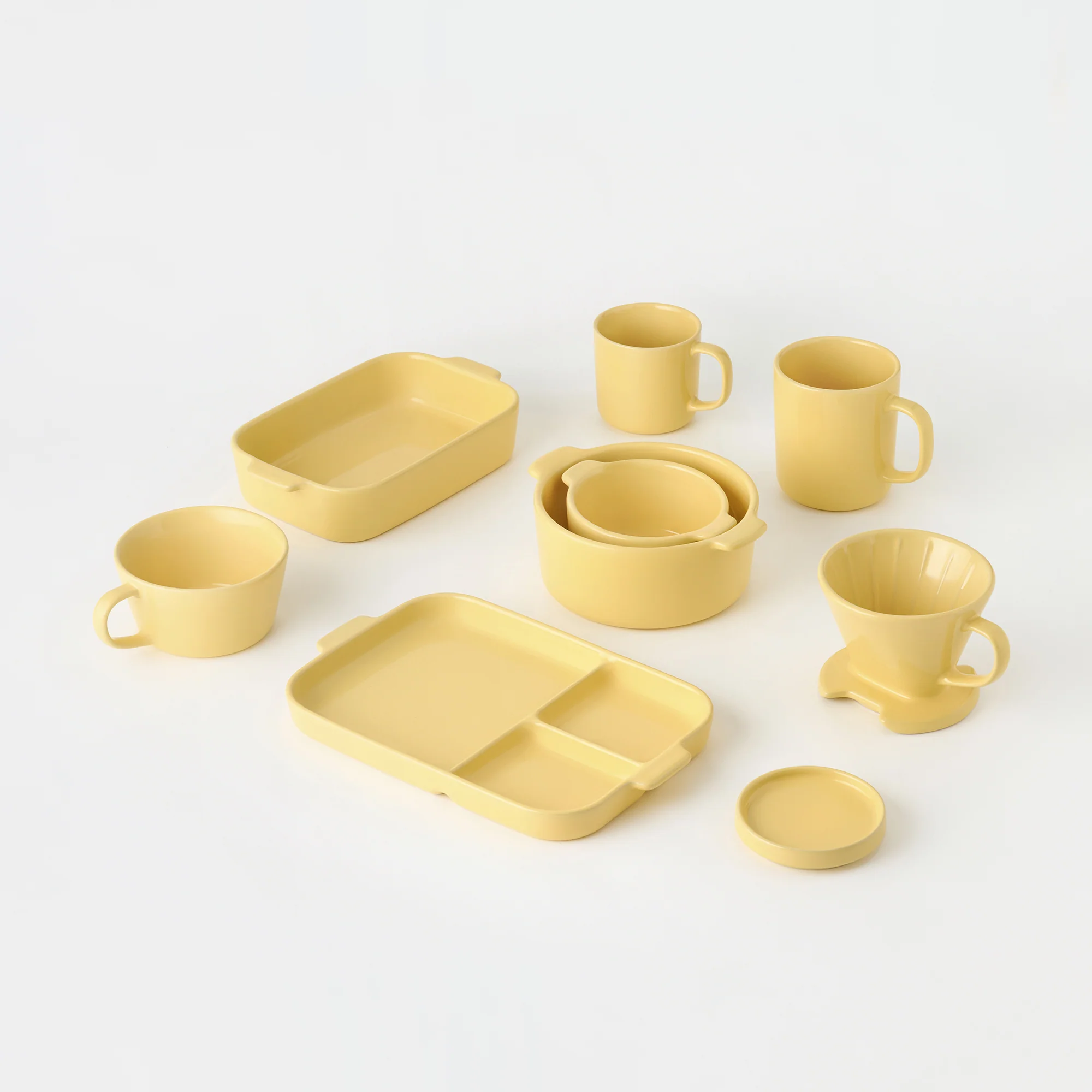 Stoneware Cereal Mug Cup - Light Yellow - Image 4