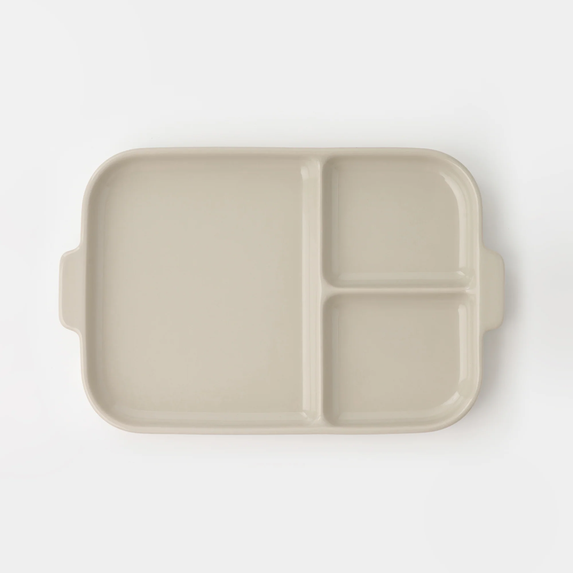 Stoneware Divided Plate - Gray Beige - Image 2