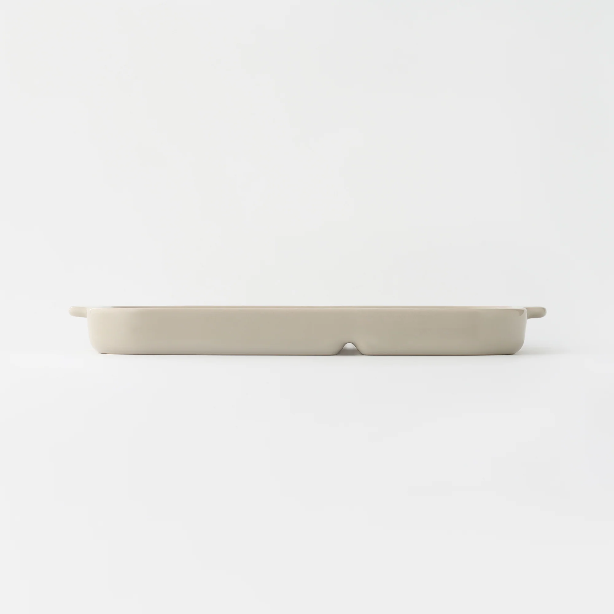 Stoneware Divided Plate - Gray Beige - Image 3