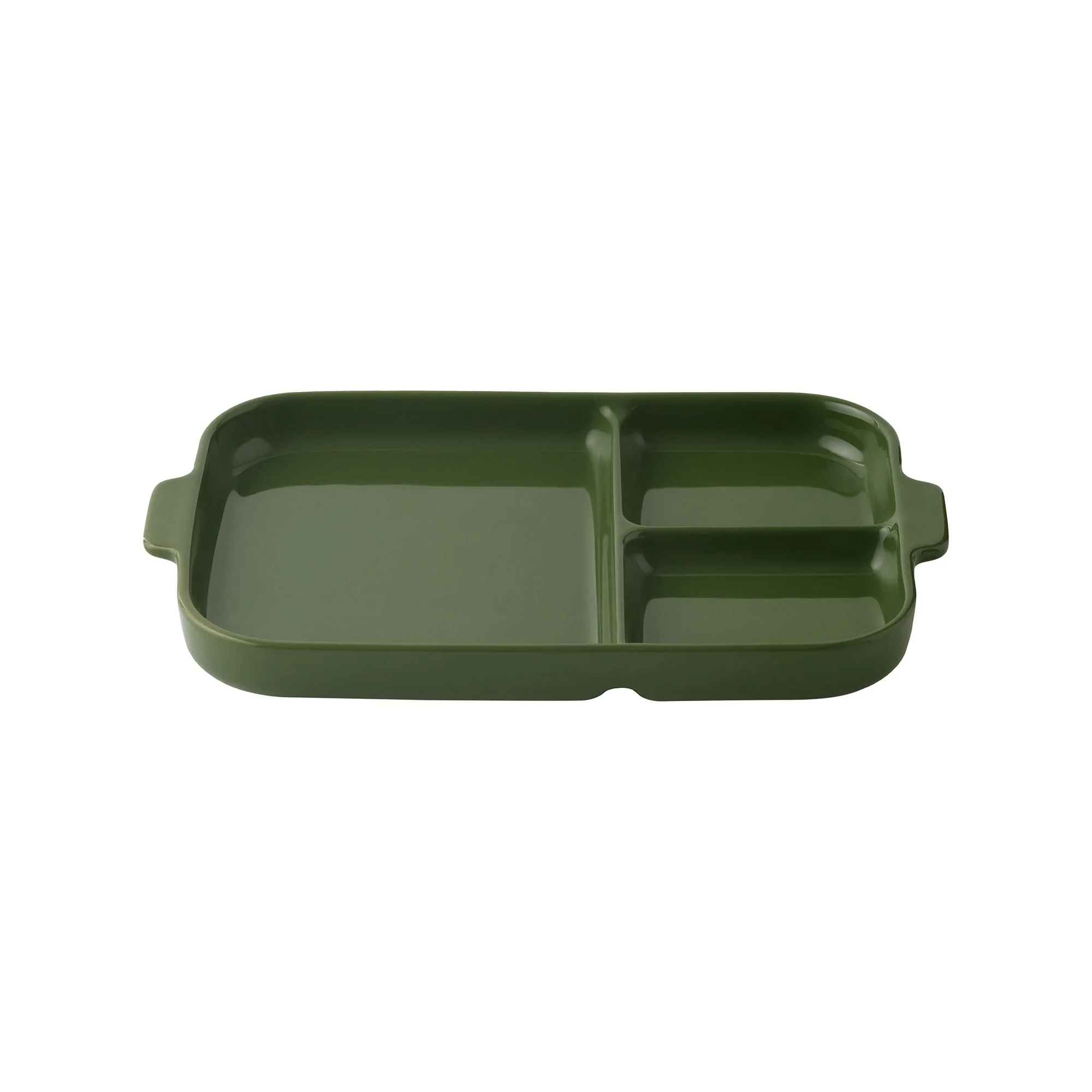 Stoneware Divided Plate - Green