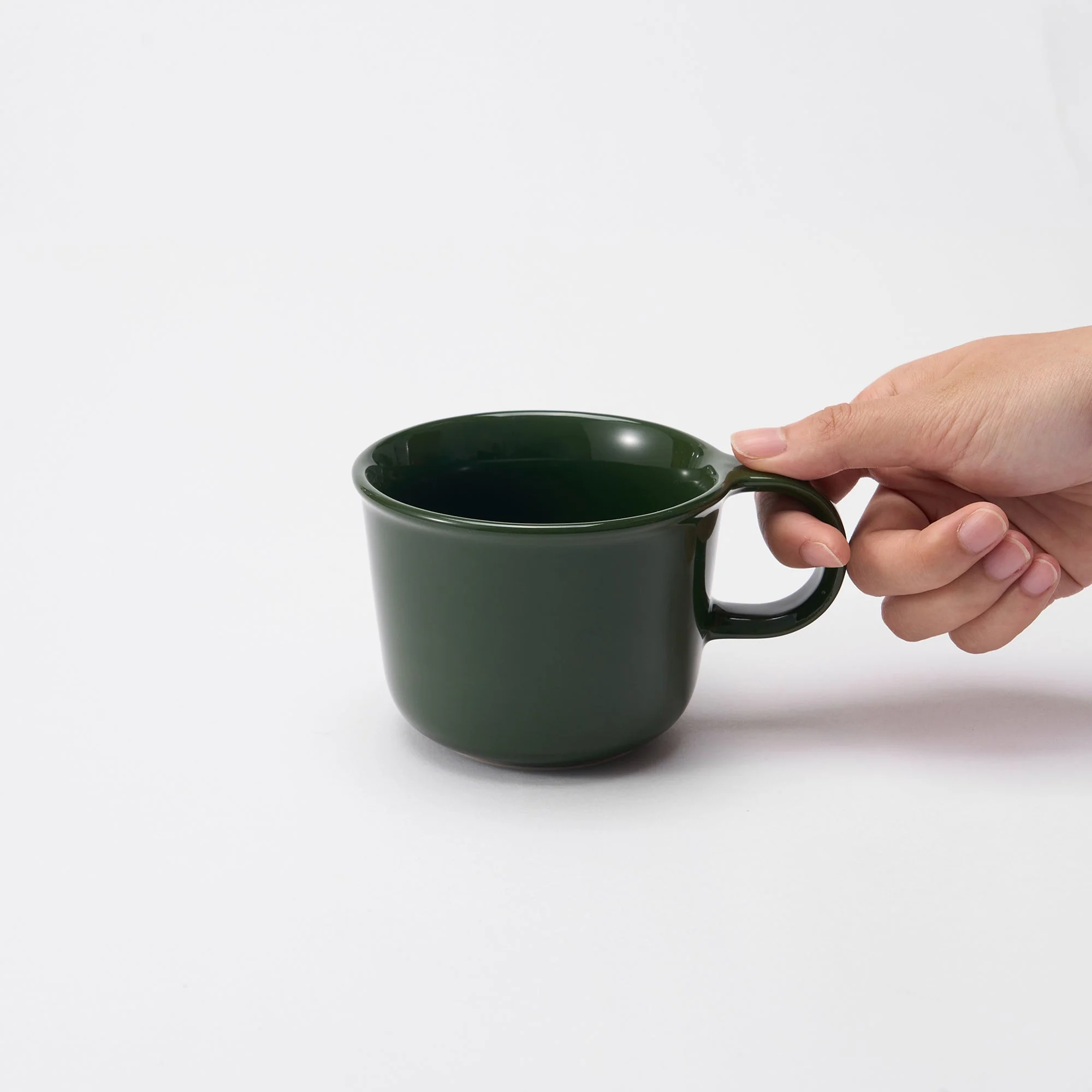 Stoneware Mug Cup (11.2 fl oz) - Dark Green - Image 6