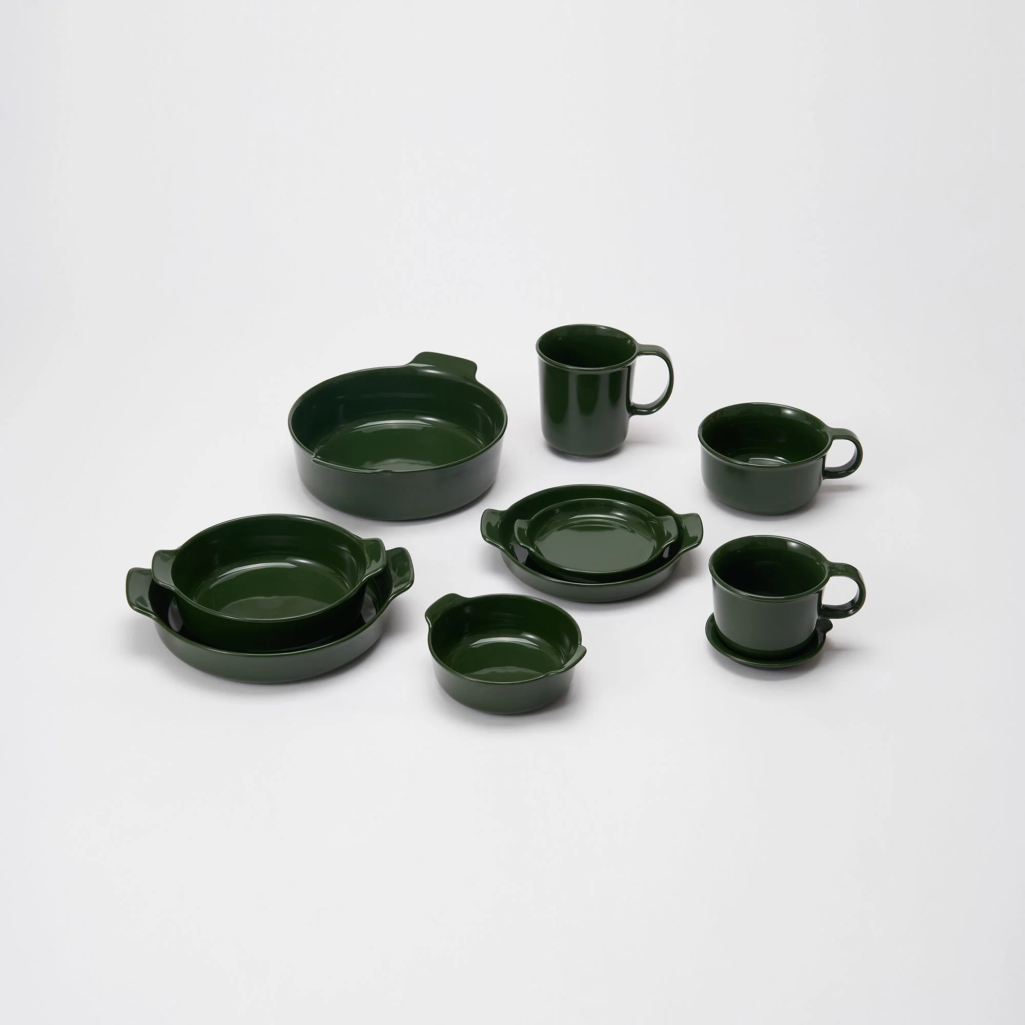Stoneware Plate (Dia. 5") - Dark Green - Image 7