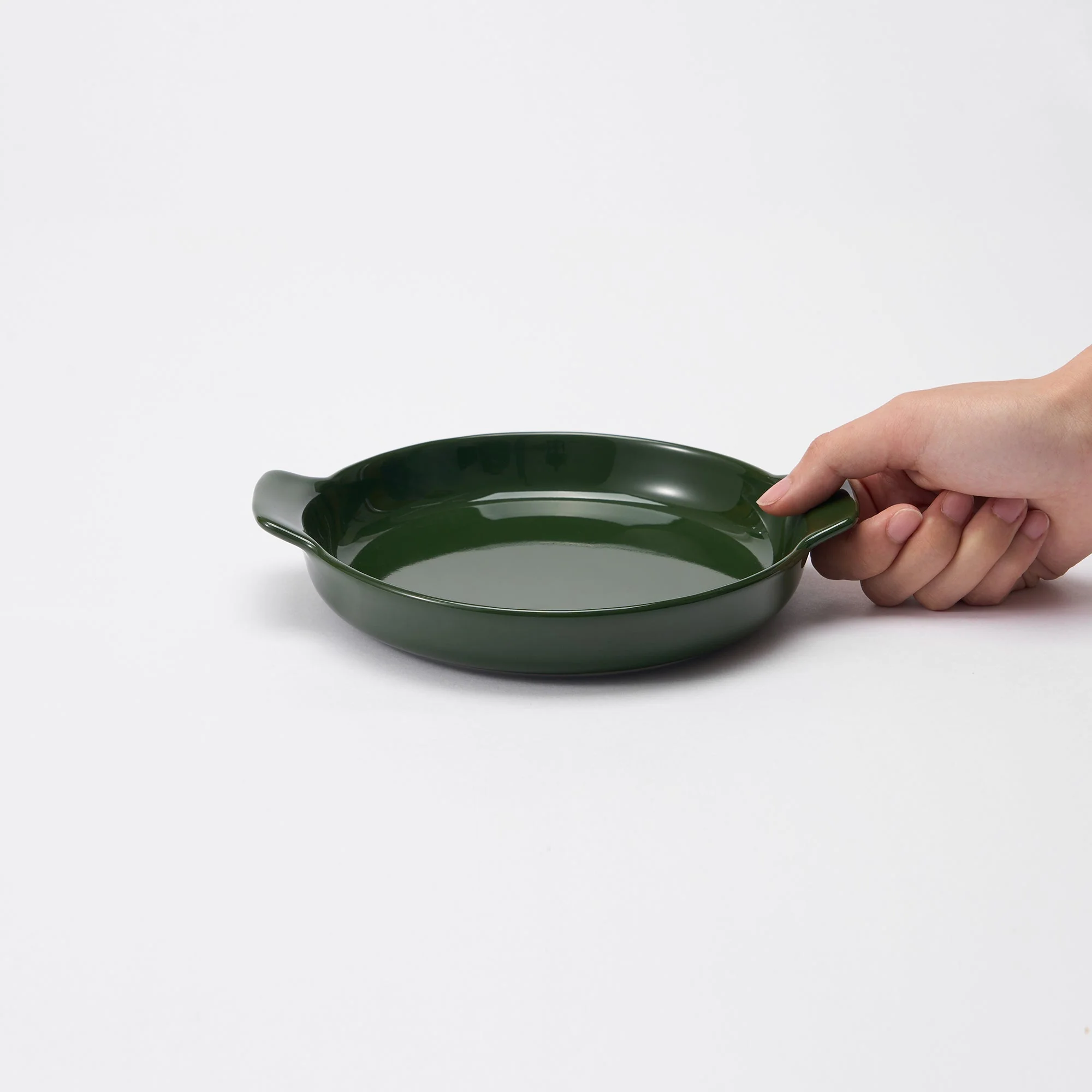 Stoneware Plate (Dia. 6.7") - Dark Green - Image 2