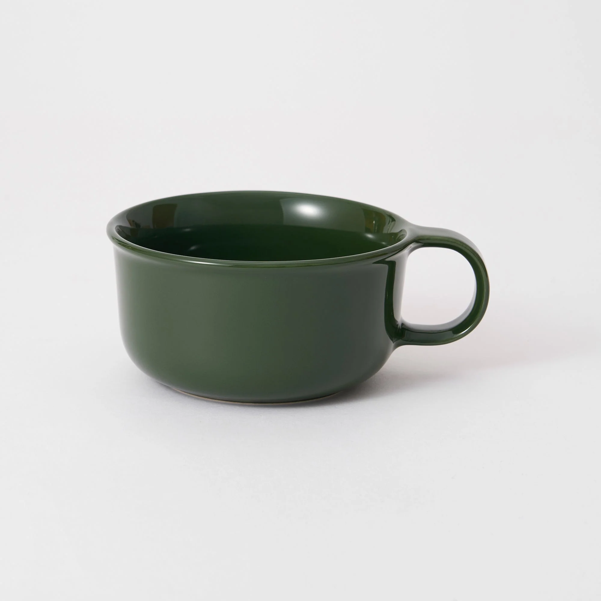 Stoneware Soup Mug Cup - Dark Green - Image 2