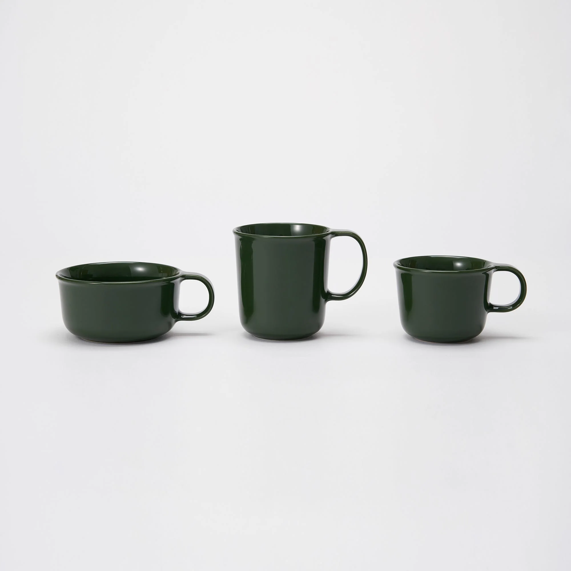 Stoneware Soup Mug Cup - Dark Green - Image 8