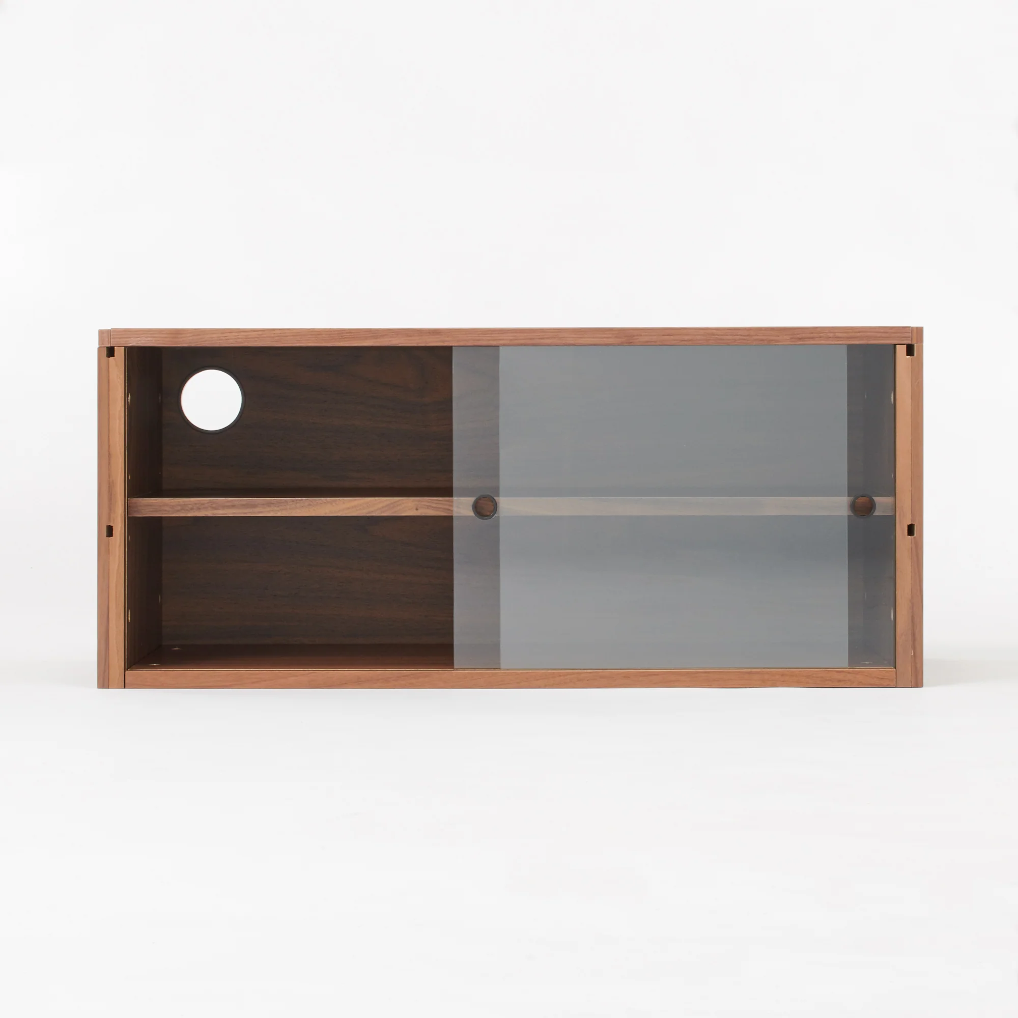 SUS Shelving Unit Box with Glass Door - Walnut - Image 10