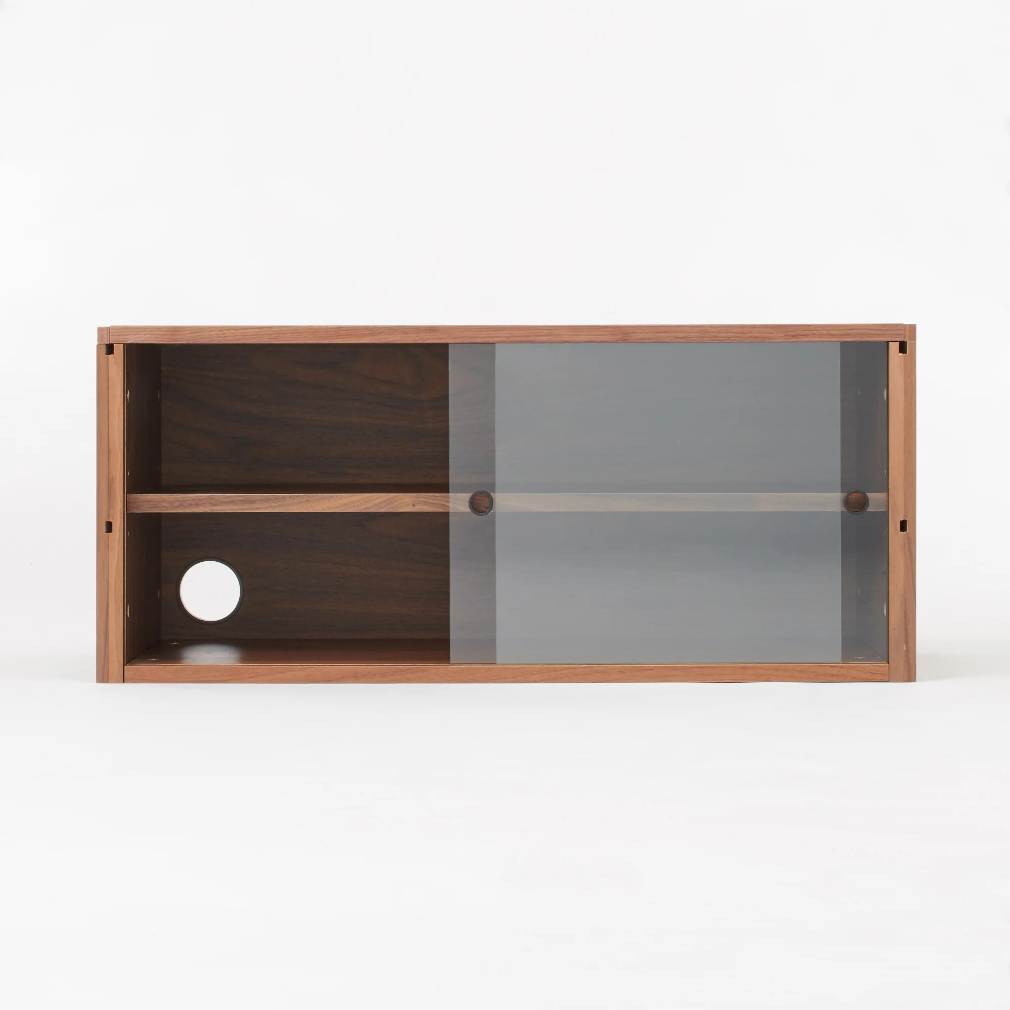 SUS Shelving Unit Box with Glass Door - Walnut - Image 9