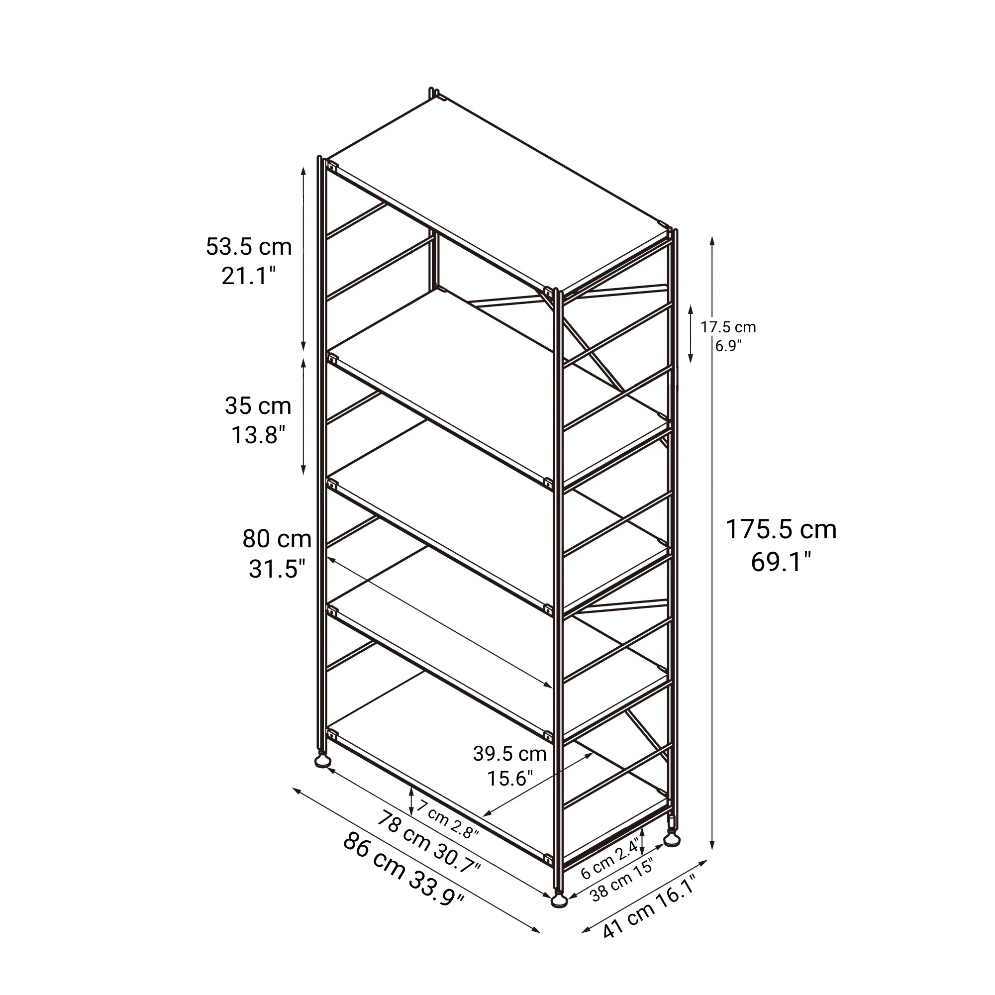 SUS Shelving Unit - Oak - Wide - Large - Image 5